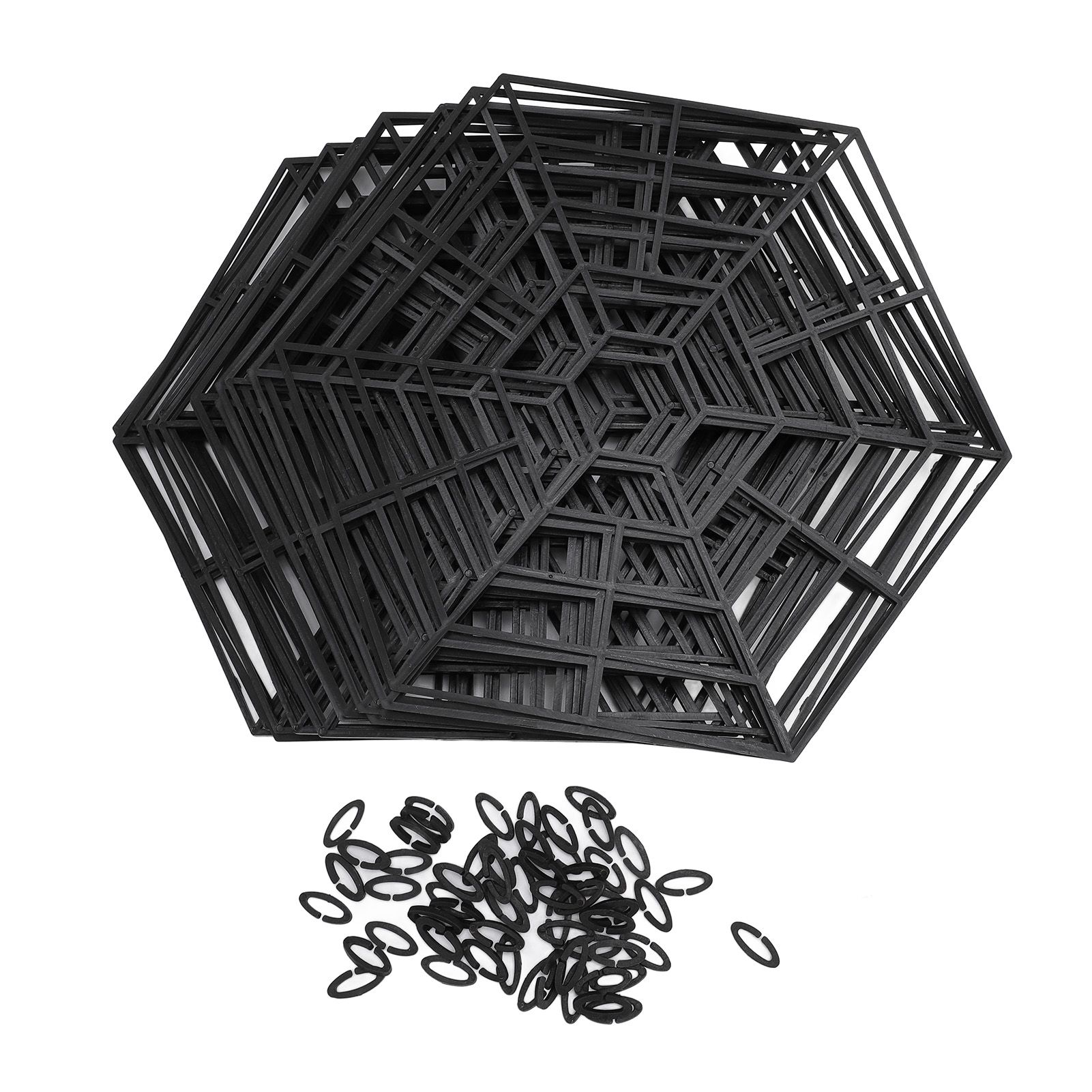 20 Set Pond Fish Protector Net 6 Angle Plastic Floating Netting Supplies Avoid view 3