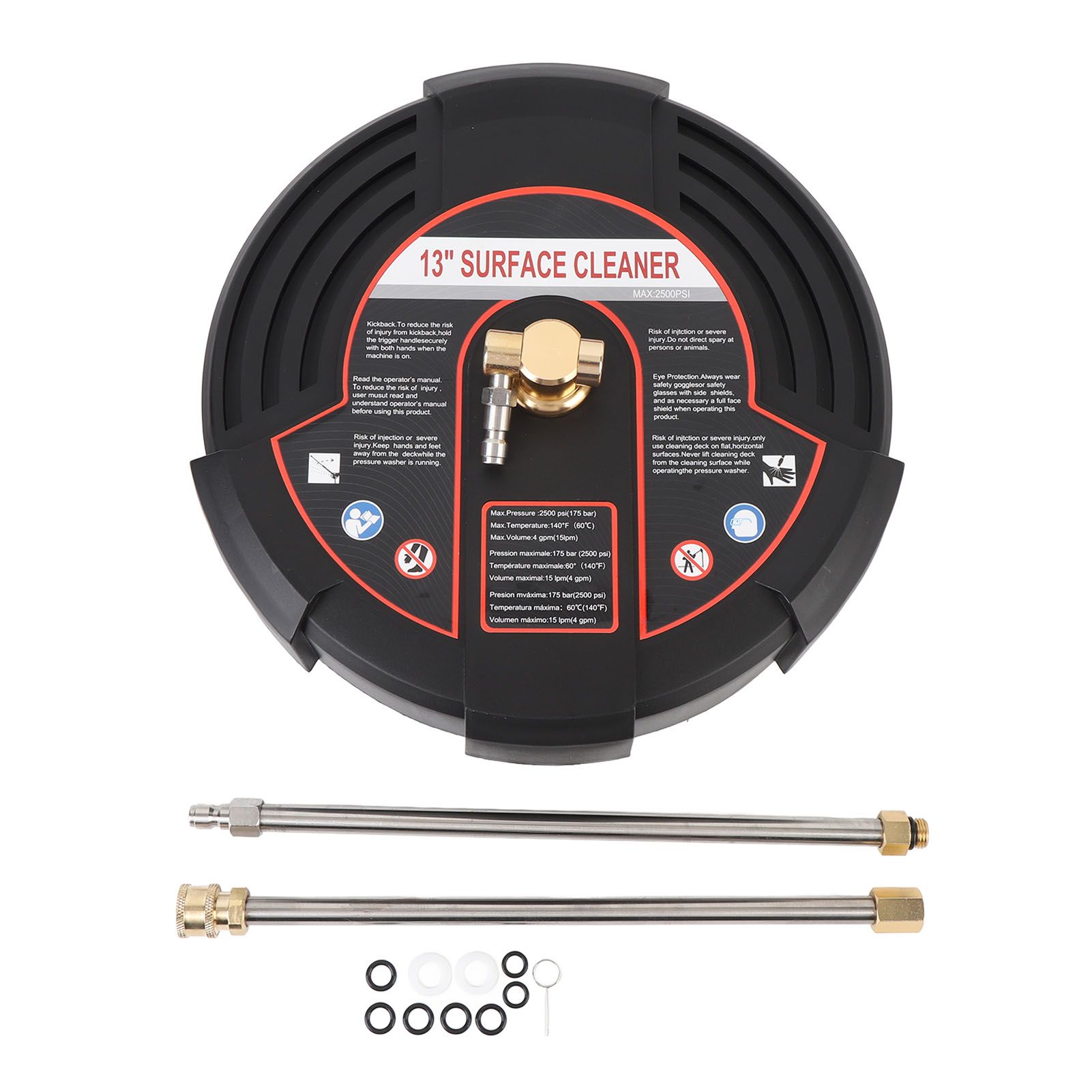 13 Inch Pressure Washer Surface Cleaner 2500PSI Stainless Steel Surface view 3