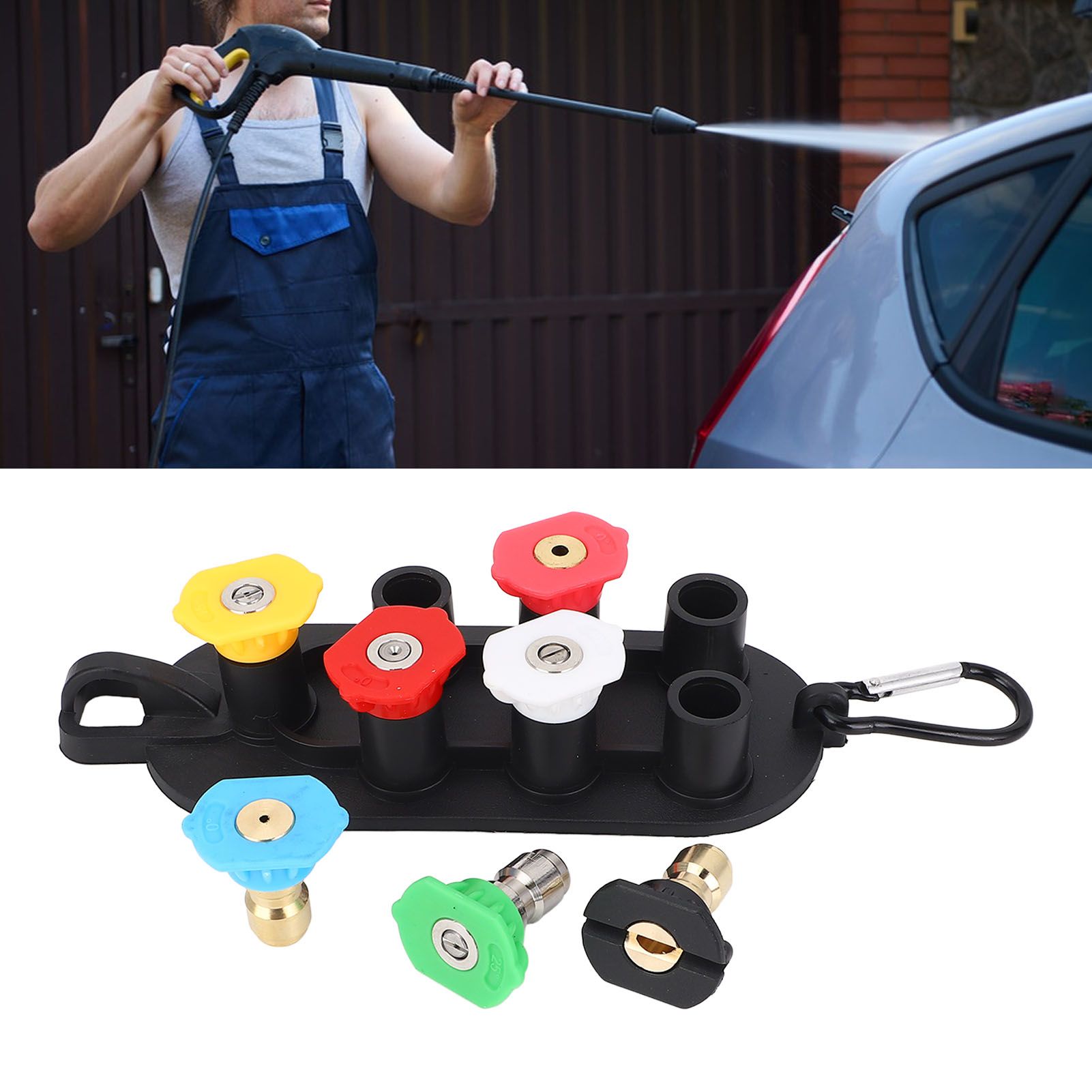 7PCS Pressure Washer Nozzle Tip Set 4000PSI 1/4 Inch Quick Connector Pressure view 12