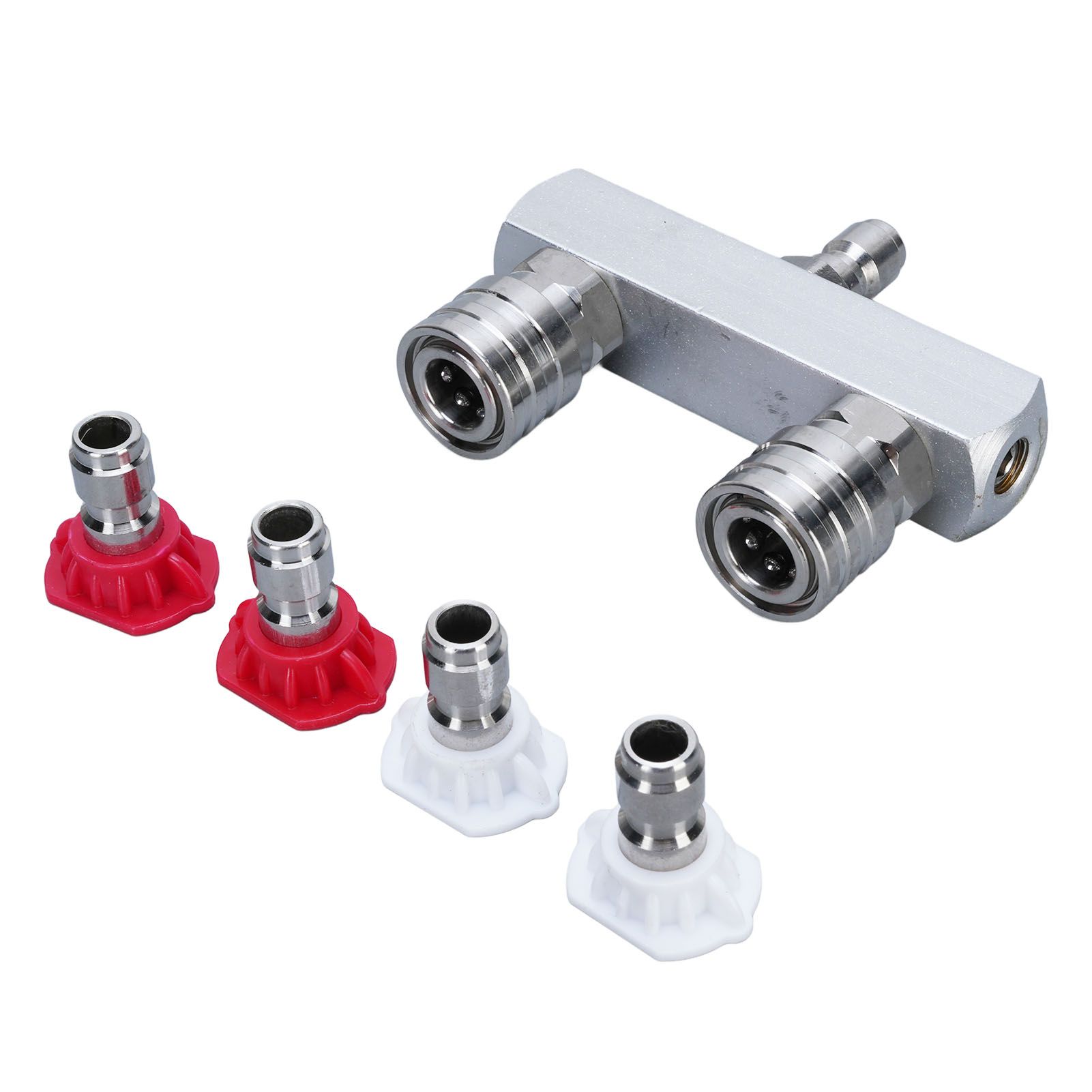2 in 1 Pressure Washer Tip Stainless Steel Double Row 1/4in Quick Connect Self