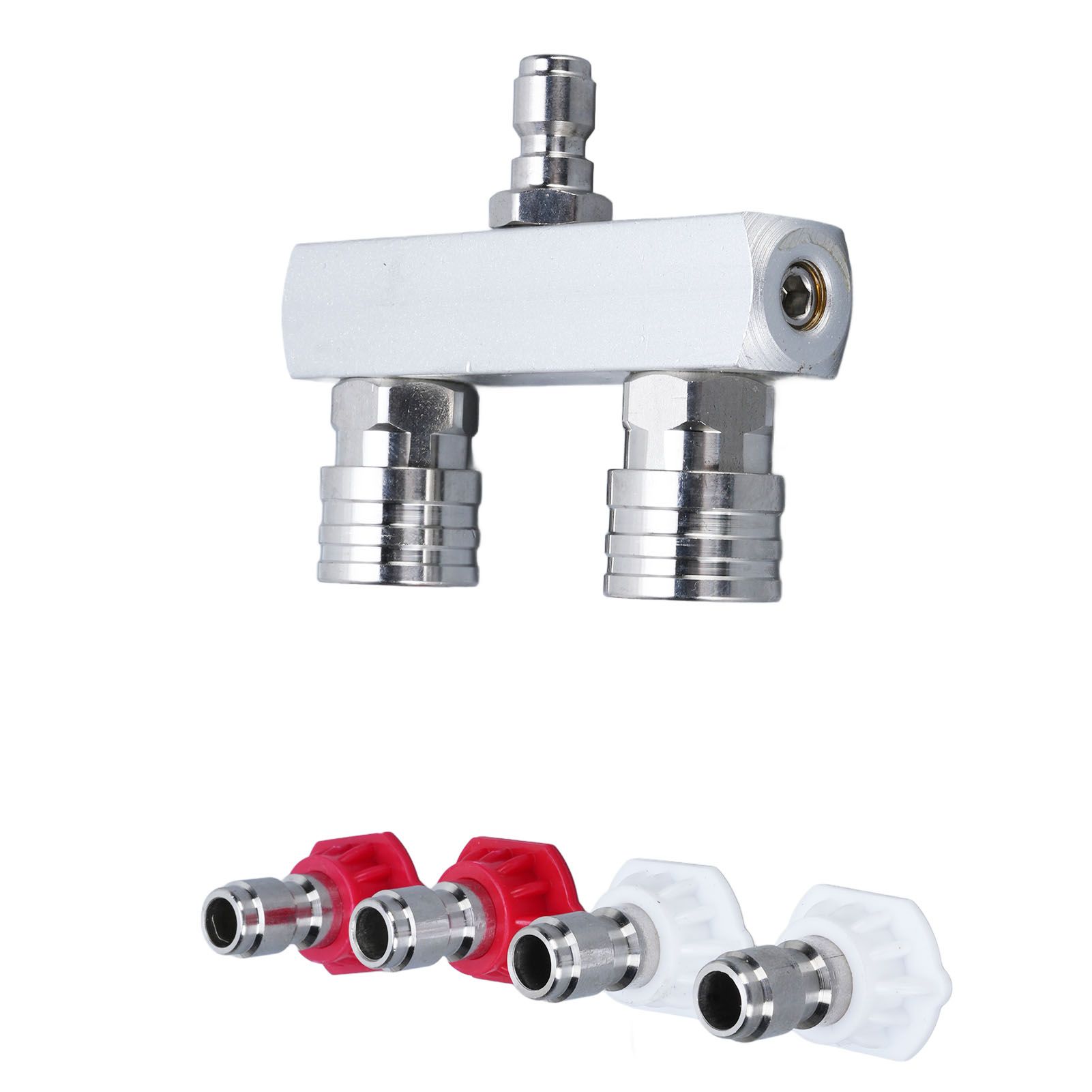 2 in 1 Pressure Washer Tip Stainless Steel Double Row 1/4in Quick Connect Self view 11