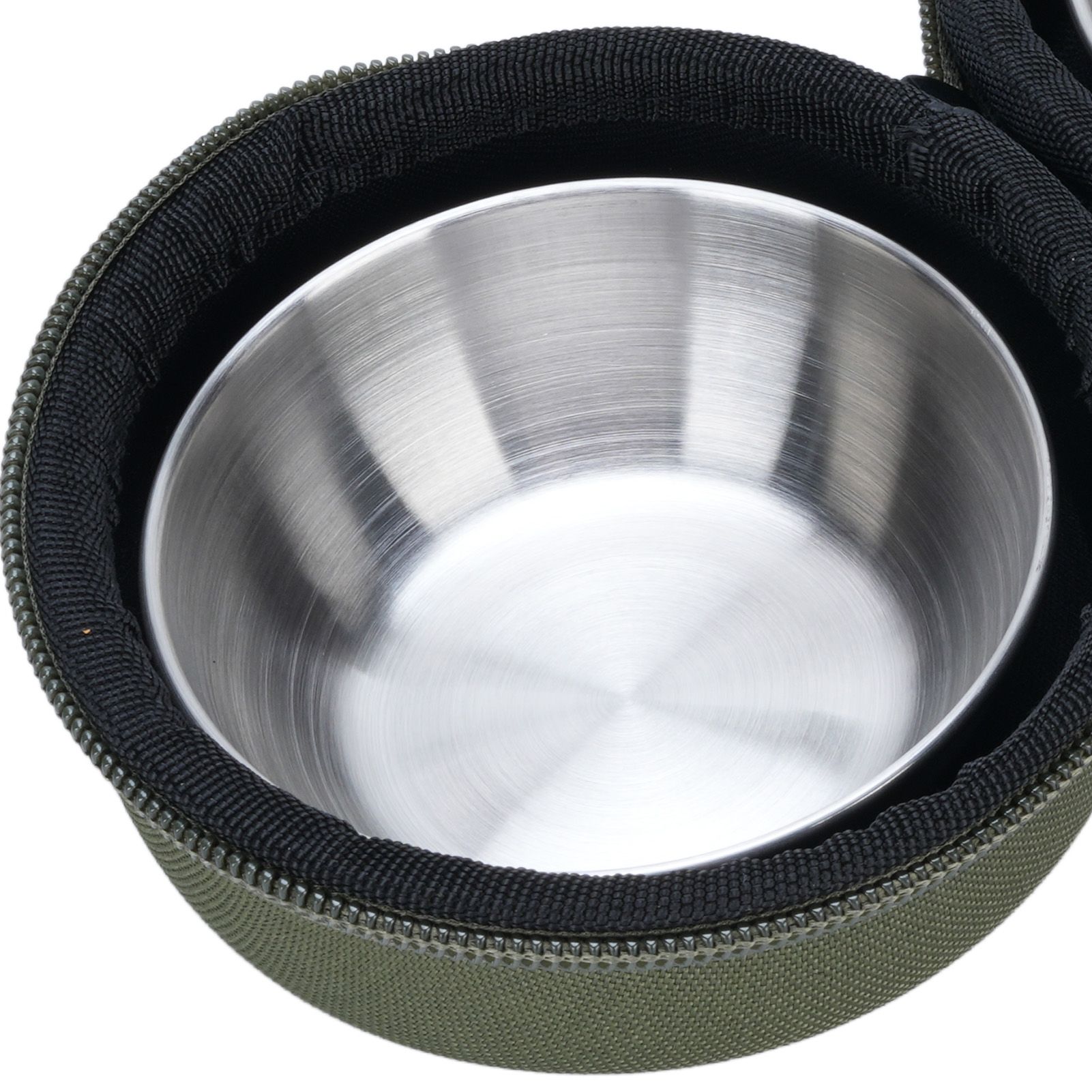 Foldable Dog Double Bowls Portable Stainless Steel Travel Pet Food Water Bowl view 5