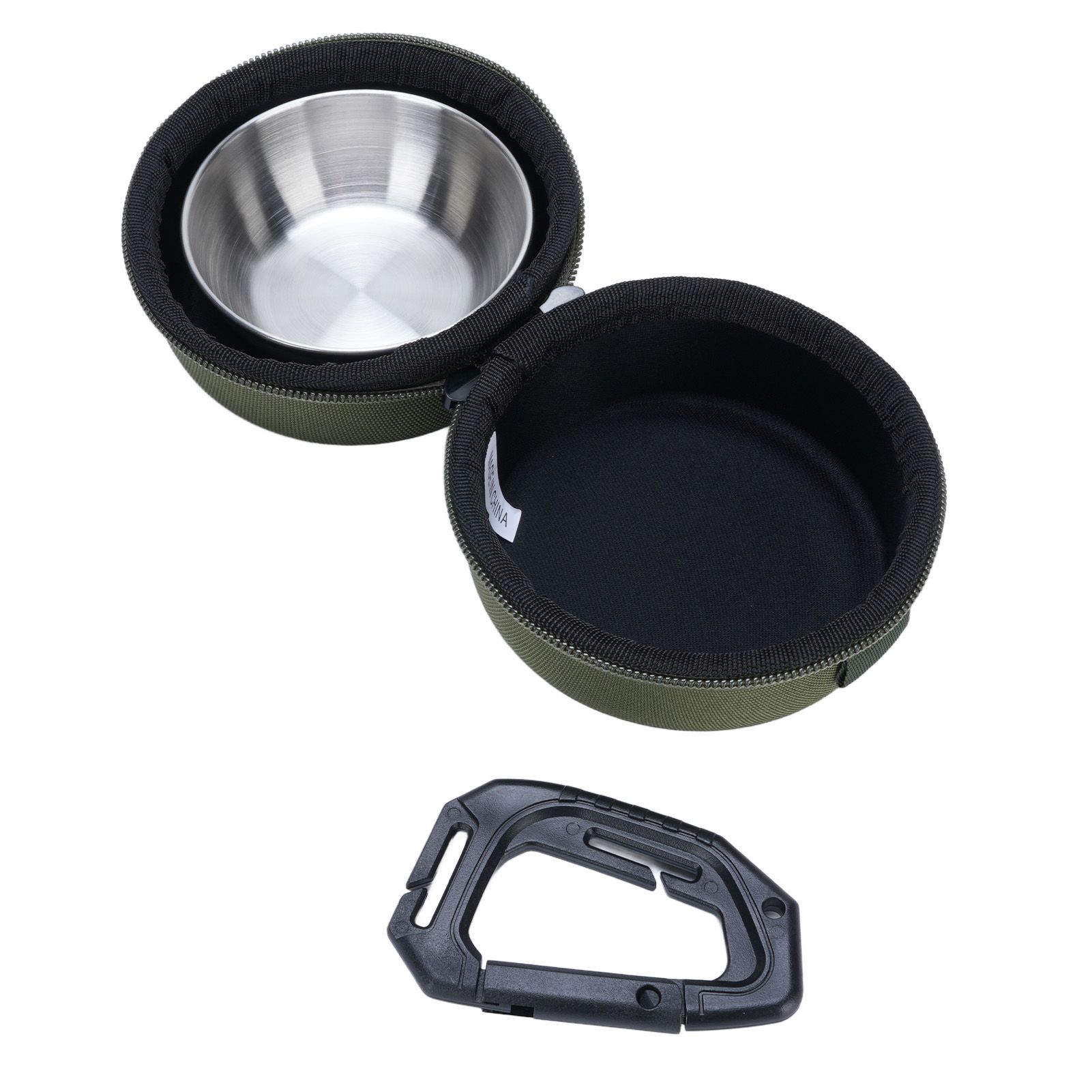 Foldable Dog Double Bowls Portable Stainless Steel Travel Pet Food Water Bowl view 10