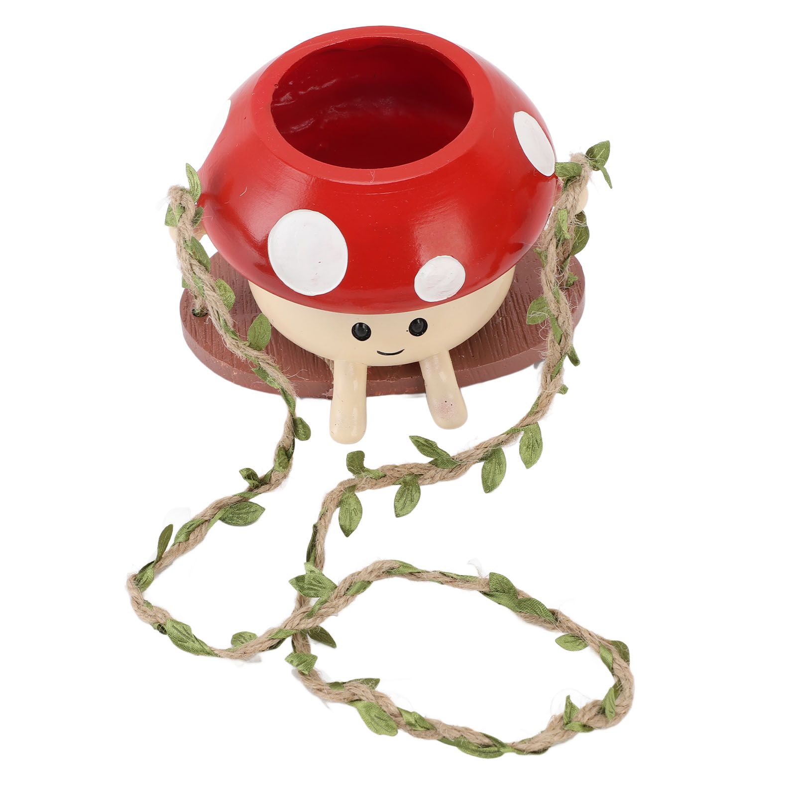 Mushroom Flower Pot Swing Face Planter Succulent Plant Pot Ornament for Wall view 3
