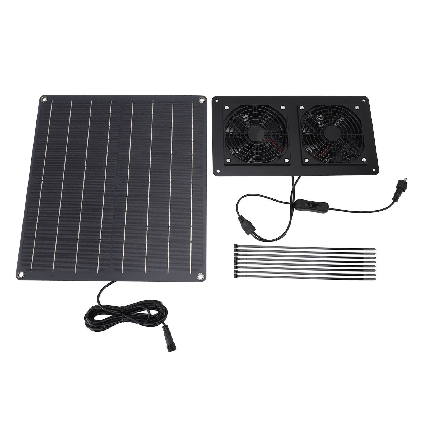 Solar Exhaust Fan Kit 12V 20W Solar Panel Fan with Switch Control for Outdoor view 3