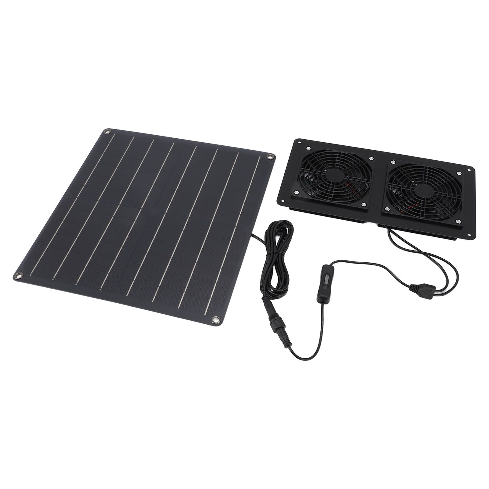 Solar Exhaust Fan Kit 12V 20W Solar Panel Fan with Switch Control for Outdoor view 12