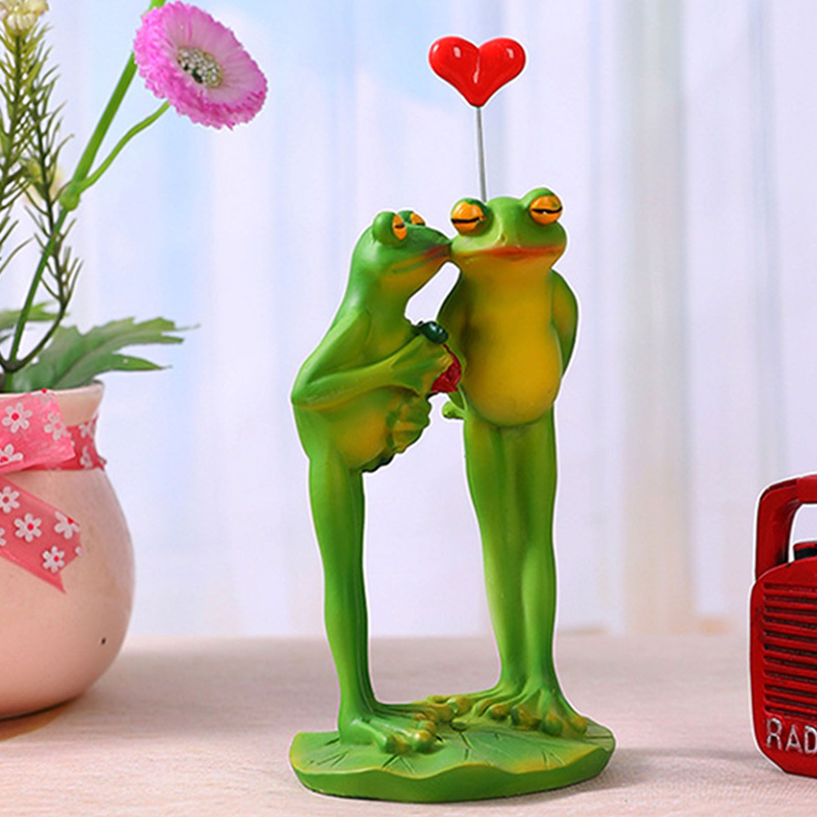 3D Frog Decor Couple Figurine Novelty Animal Statue Ornament Home Office Desk view 11
