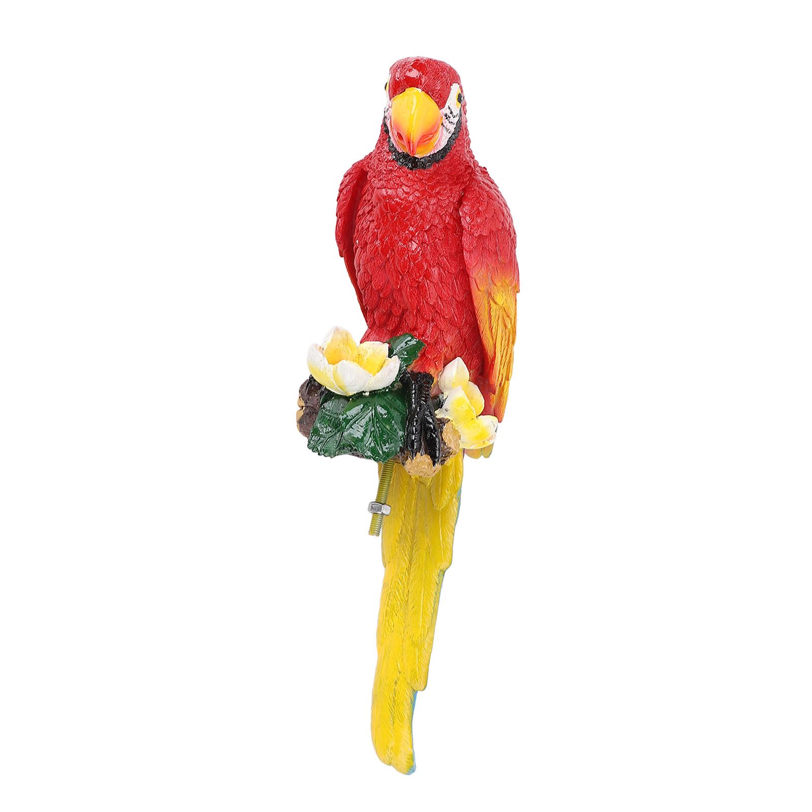 Parrot Decor Statue Figurine Scarlet Macaw Sculpture Birds Garden Courtyard — image 1