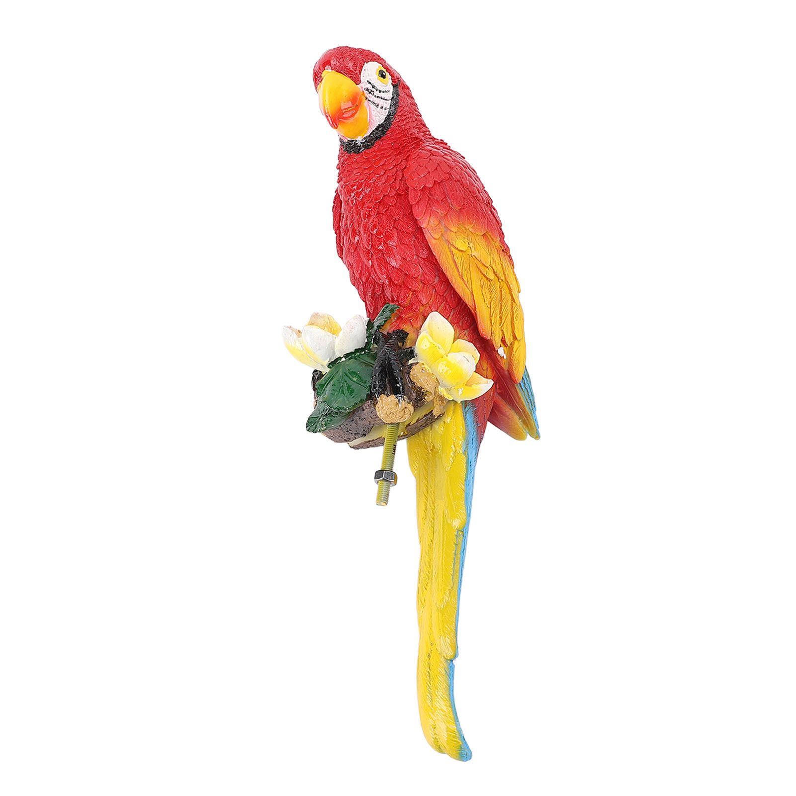 Parrot Decor Statue Figurine Scarlet Macaw Sculpture Birds Garden Courtyard view 2