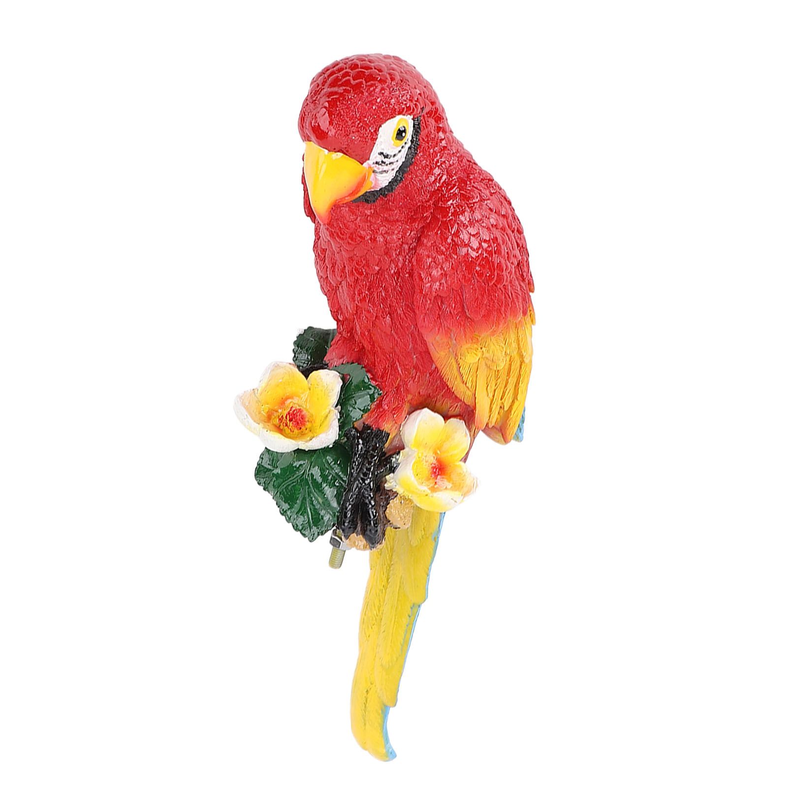 Parrot Decor Statue Figurine Scarlet Macaw Sculpture Birds Garden Courtyard view 3