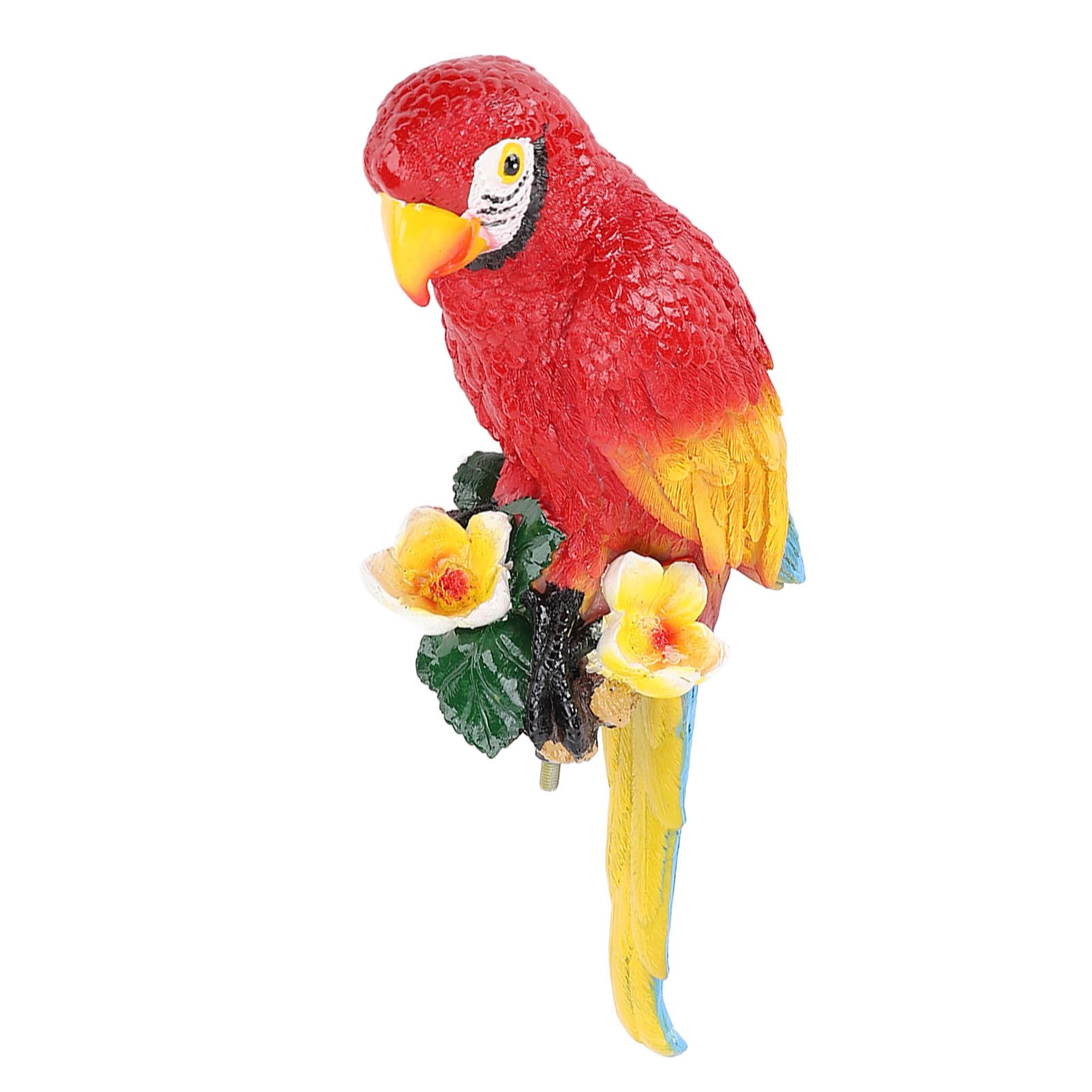 Parrot Decor Statue Figurine Scarlet Macaw Sculpture Birds Garden Courtyard view 4
