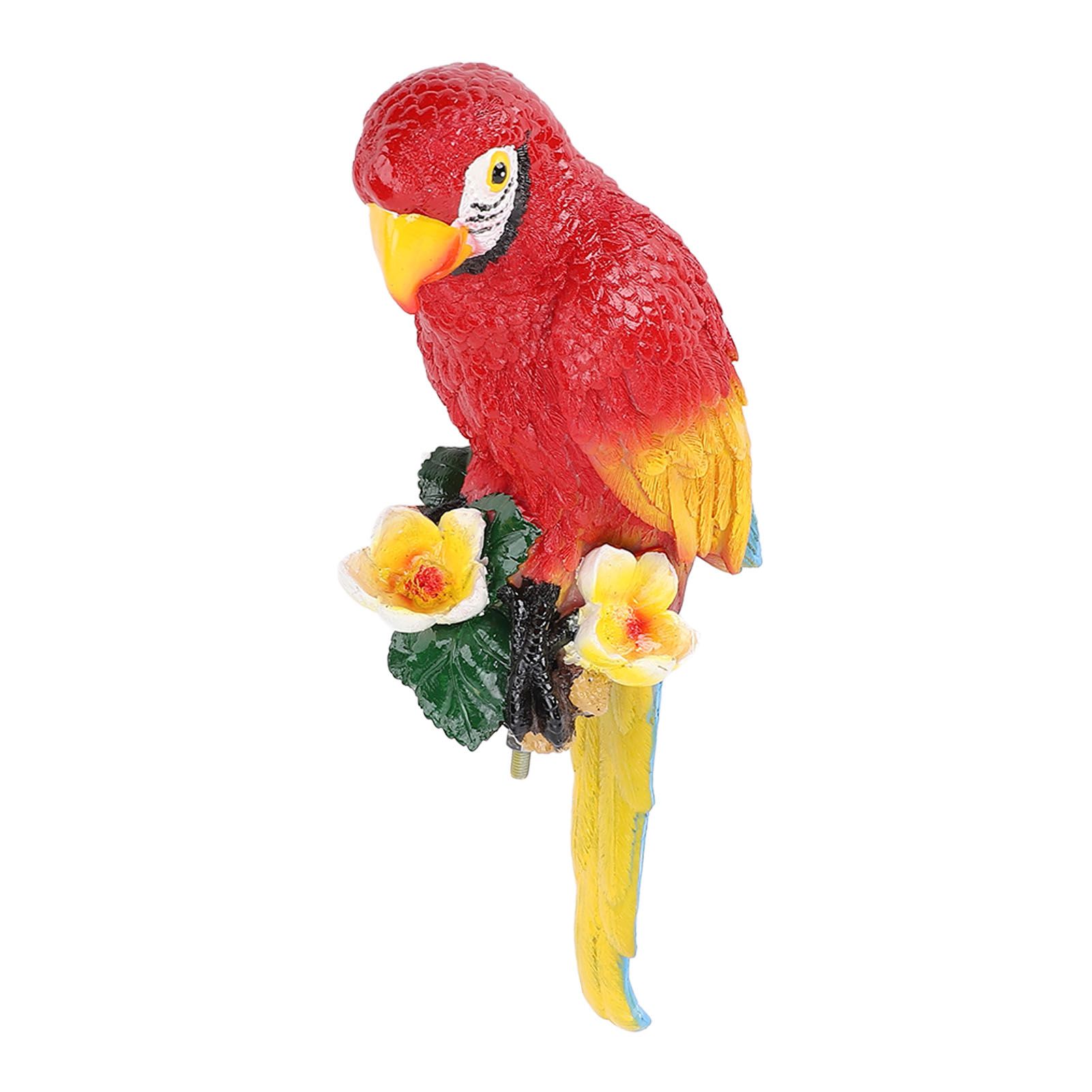 Parrot Decor Statue Figurine Scarlet Macaw Sculpture Birds Garden Courtyard view 5
