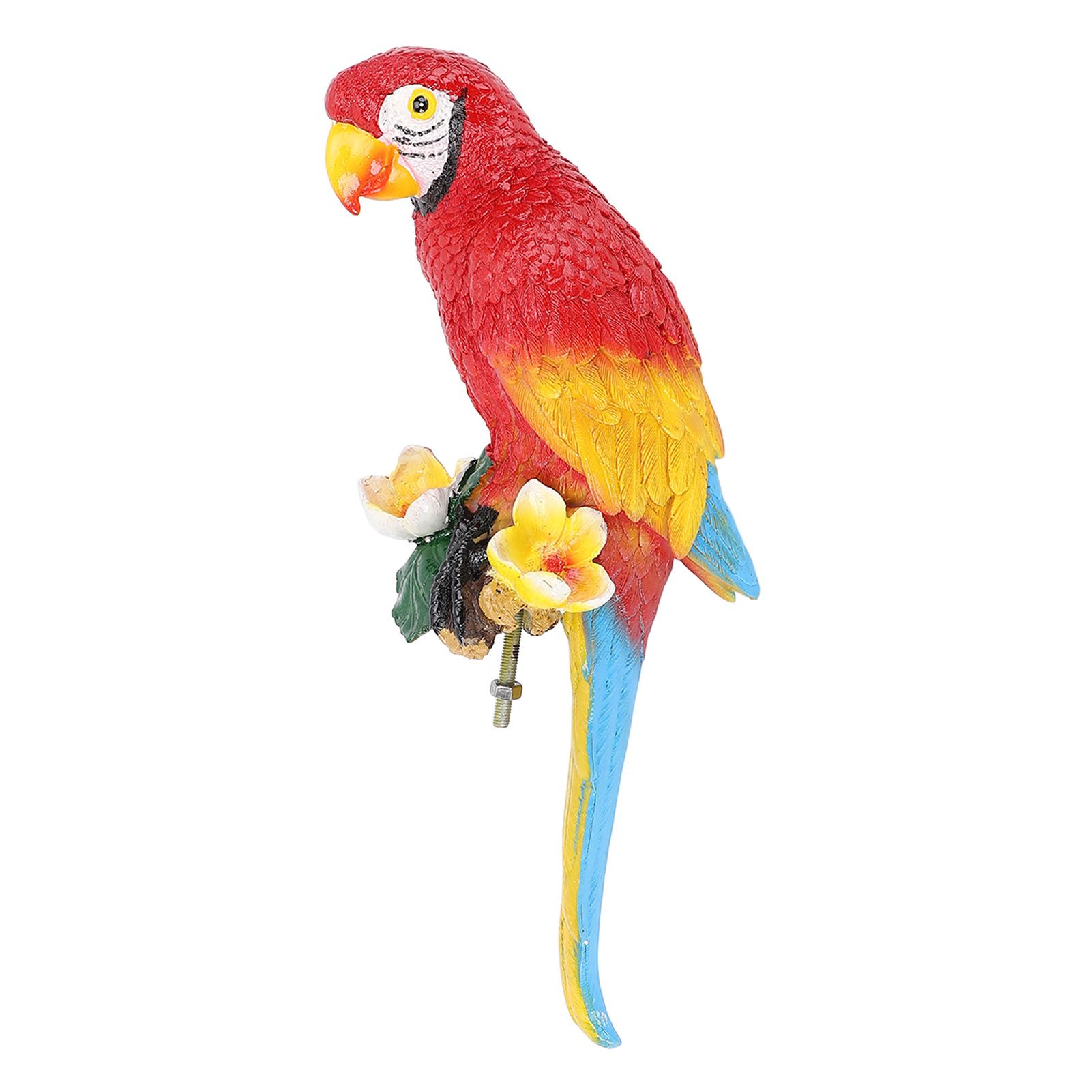 Parrot Decor Statue Figurine Scarlet Macaw Sculpture Birds Garden Courtyard view 6