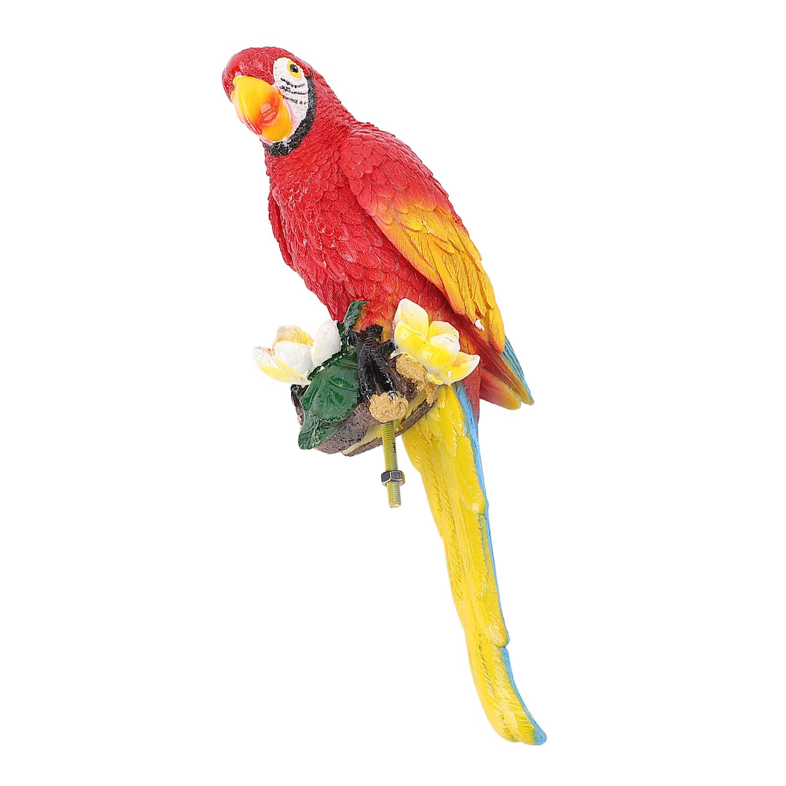 Parrot Decor Statue Figurine Scarlet Macaw Sculpture Birds Garden Courtyard view 8
