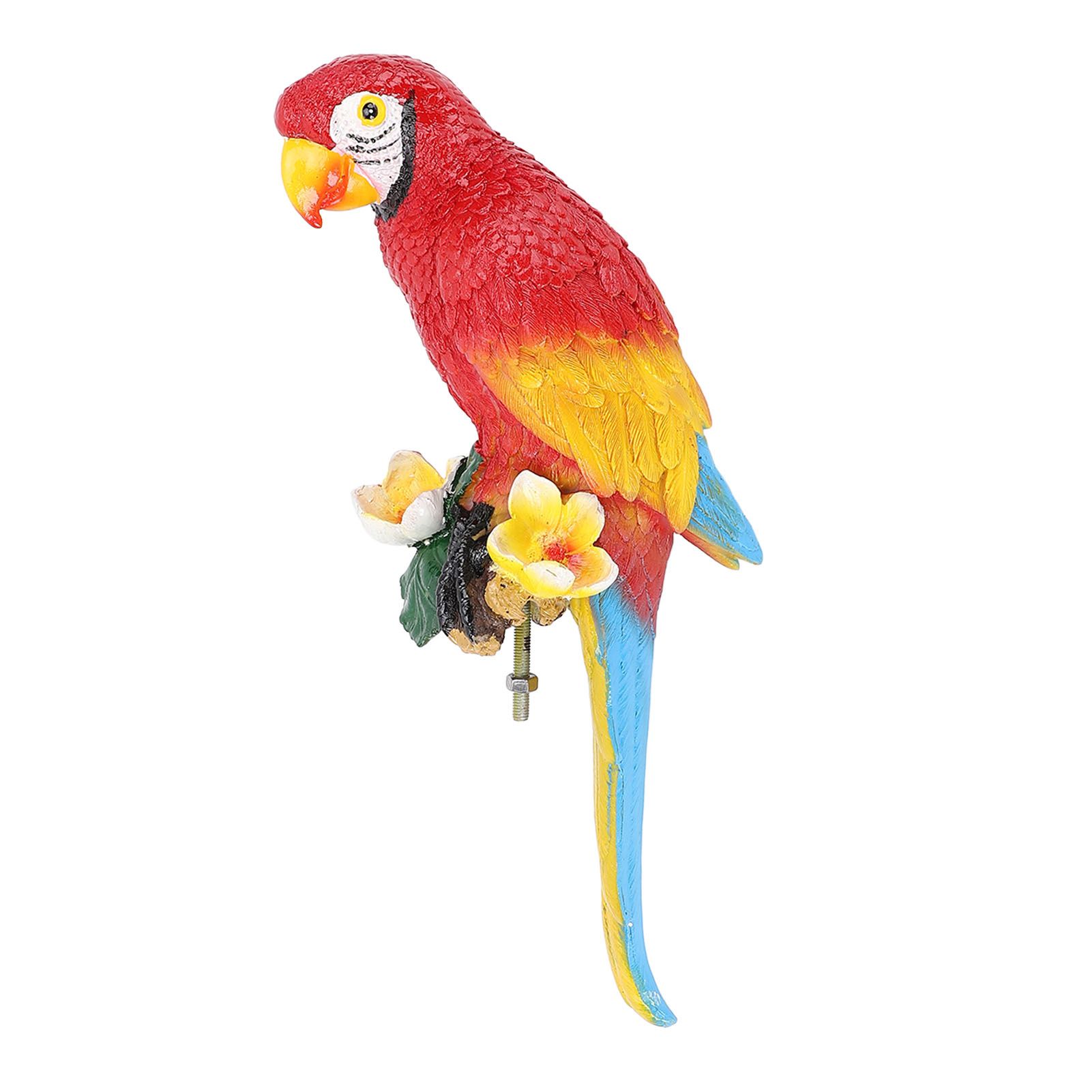 Parrot Decor Statue Figurine Scarlet Macaw Sculpture Birds Garden Courtyard view 9