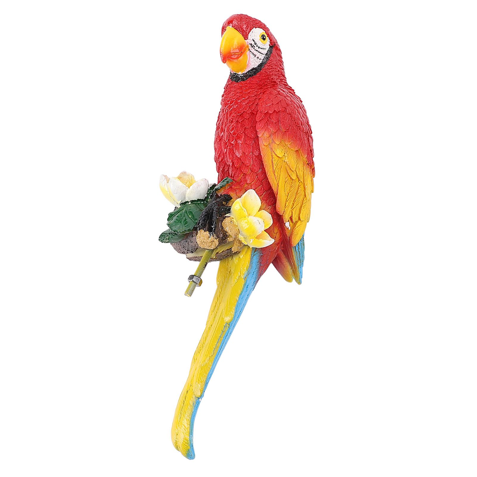 Parrot Decor Statue Figurine Scarlet Macaw Sculpture Birds Garden Courtyard view 10
