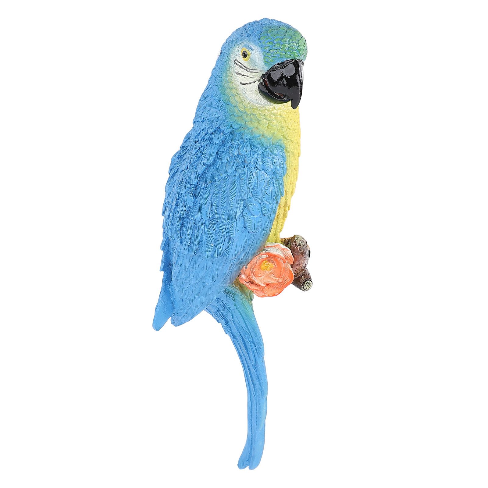 Parrot Ornament Half Face Bird Figurine Resin Sculpture for Tree Wall Living view 3