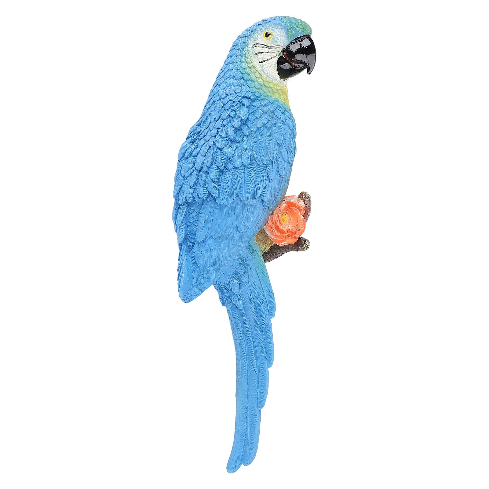 Parrot Ornament Half Face Bird Figurine Resin Sculpture for Tree Wall Living view 4