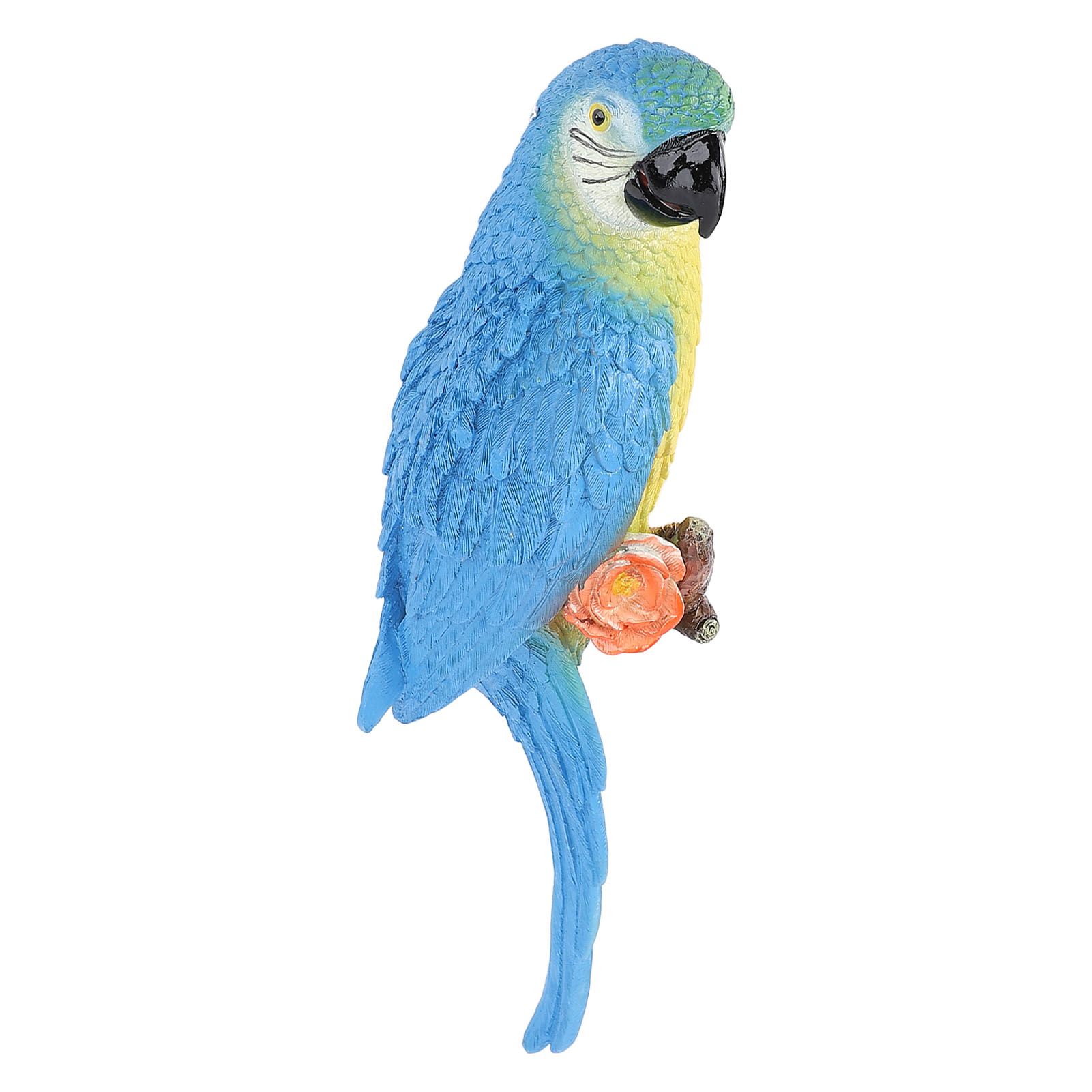Parrot Ornament Half Face Bird Figurine Resin Sculpture for Tree Wall Living view 6