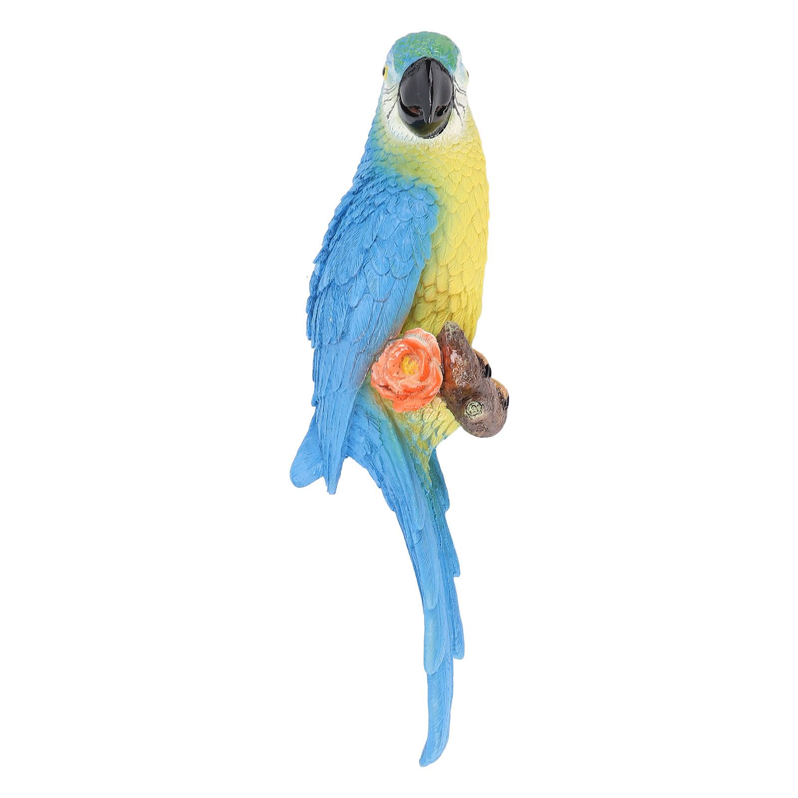 Parrot Ornament Half Face Bird Figurine Resin Sculpture for Tree Wall Living view 8