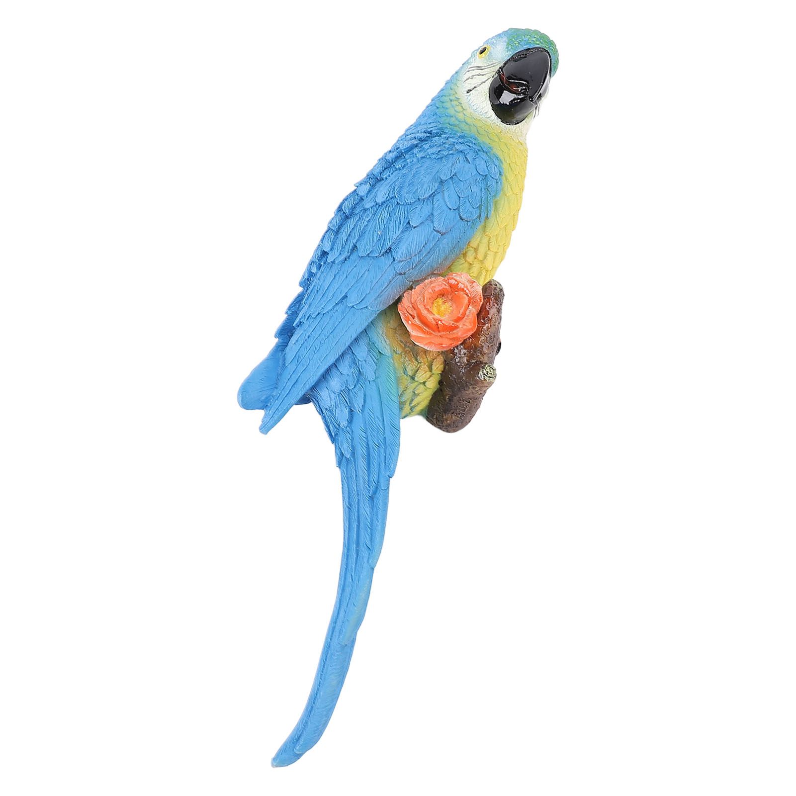 Parrot Ornament Half Face Bird Figurine Resin Sculpture for Tree Wall Living view 9