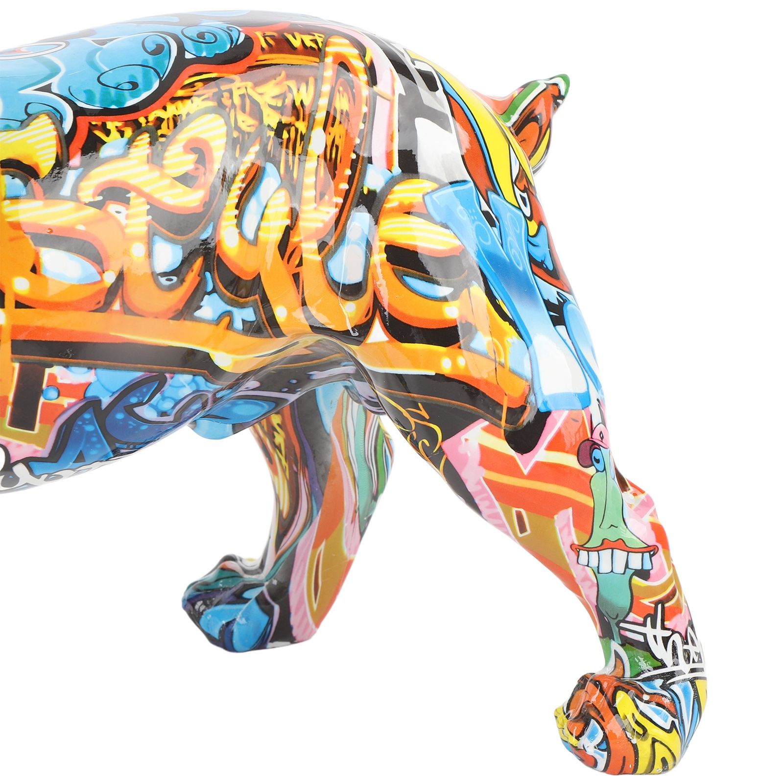 Colored Graffiti Bulldog Sculpture British Bulldog Statue Decoration Colorful view 2