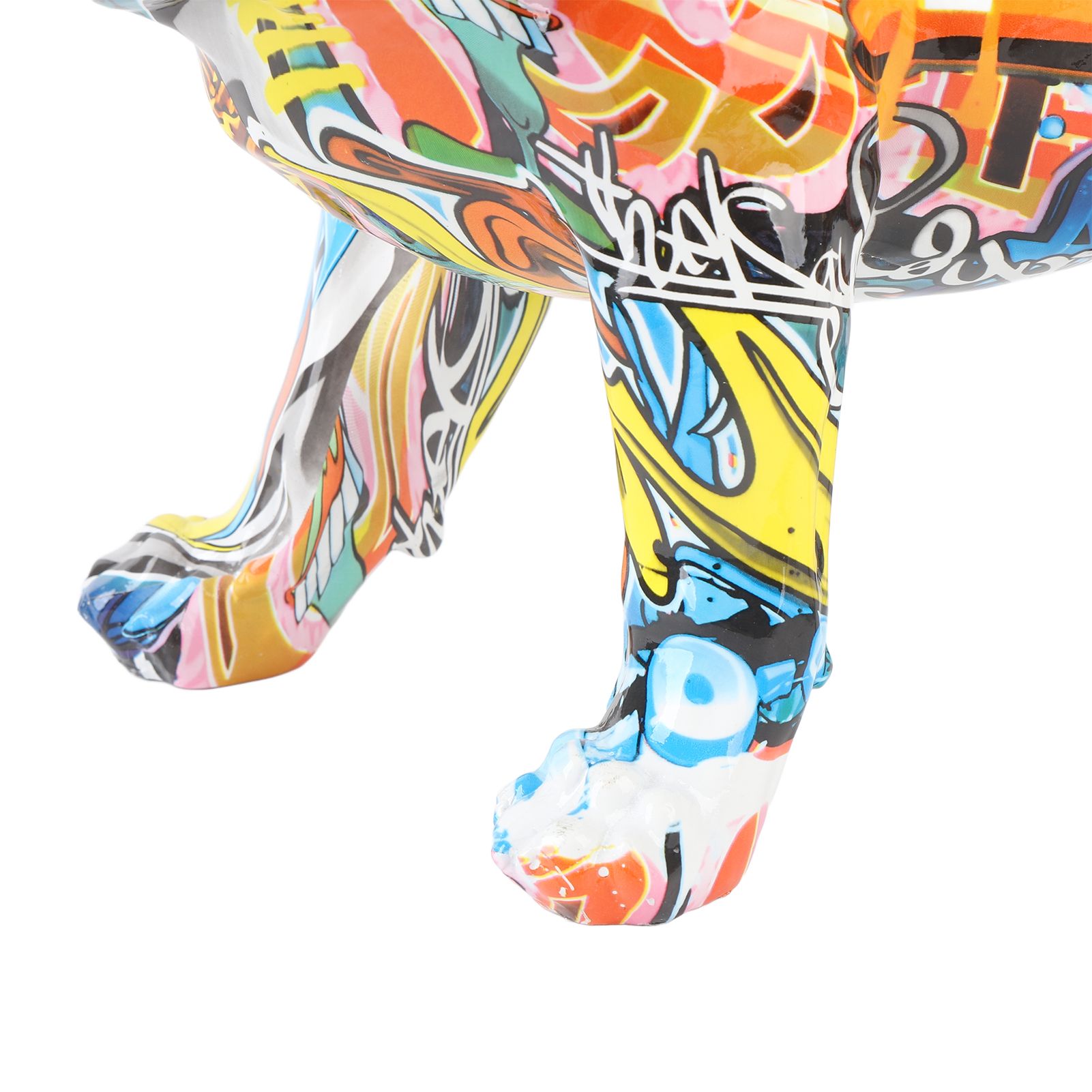 Colored Graffiti Bulldog Sculpture British Bulldog Statue Decoration Colorful view 5