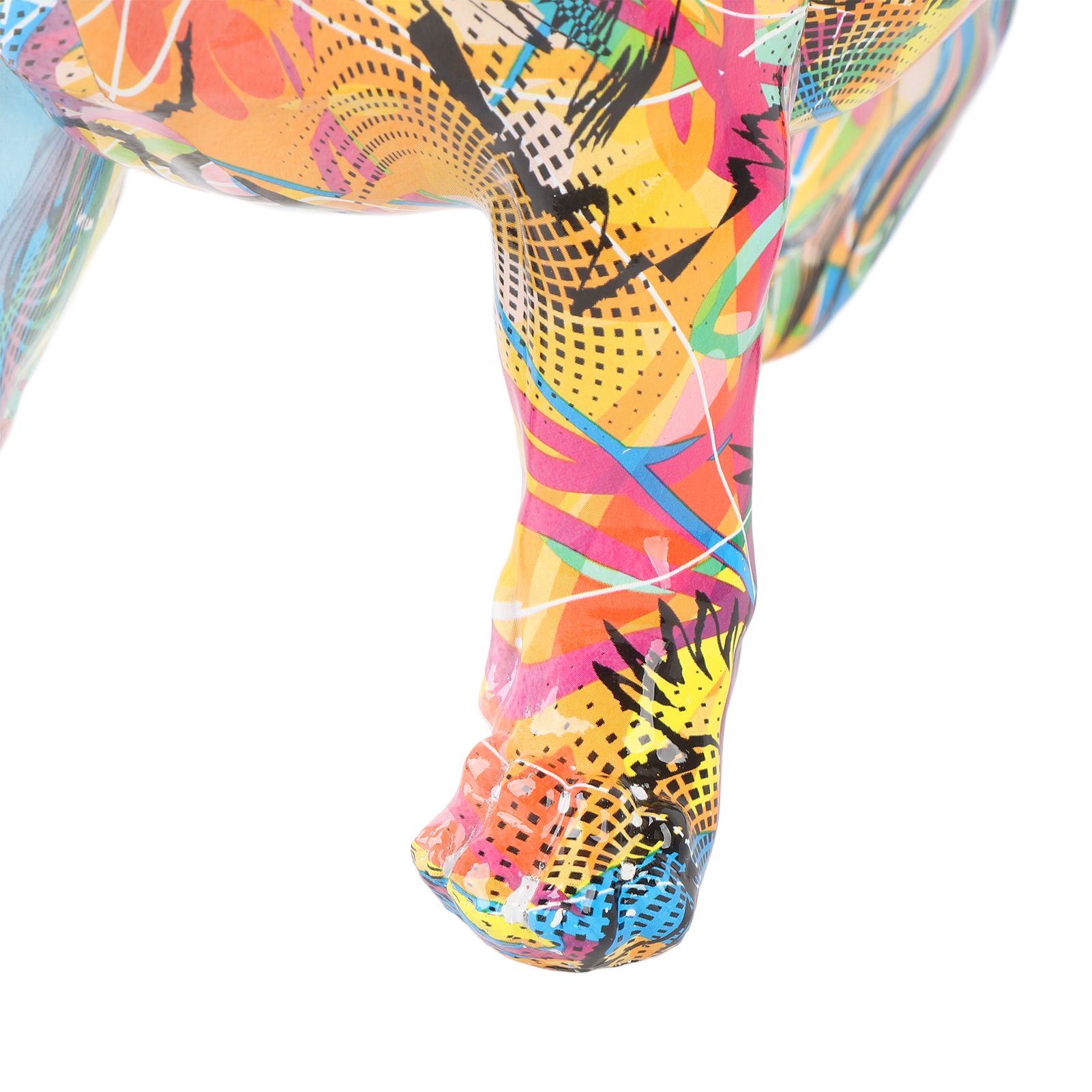 Colored Graffiti Bulldog Sculpture British Bulldog Statue Decoration Colorful view 7