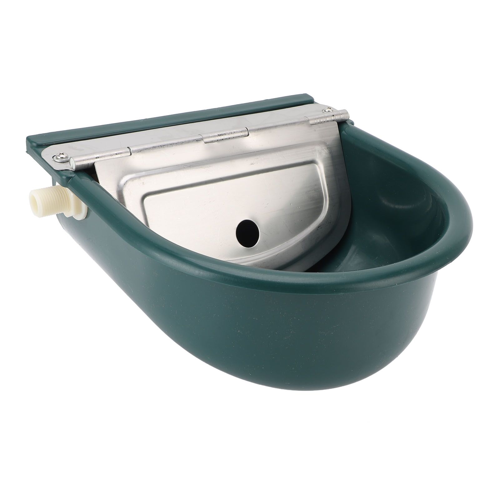 Livestock Water Bowl Trough Drinking Dispenser Farm Feeder Plastic with Iron