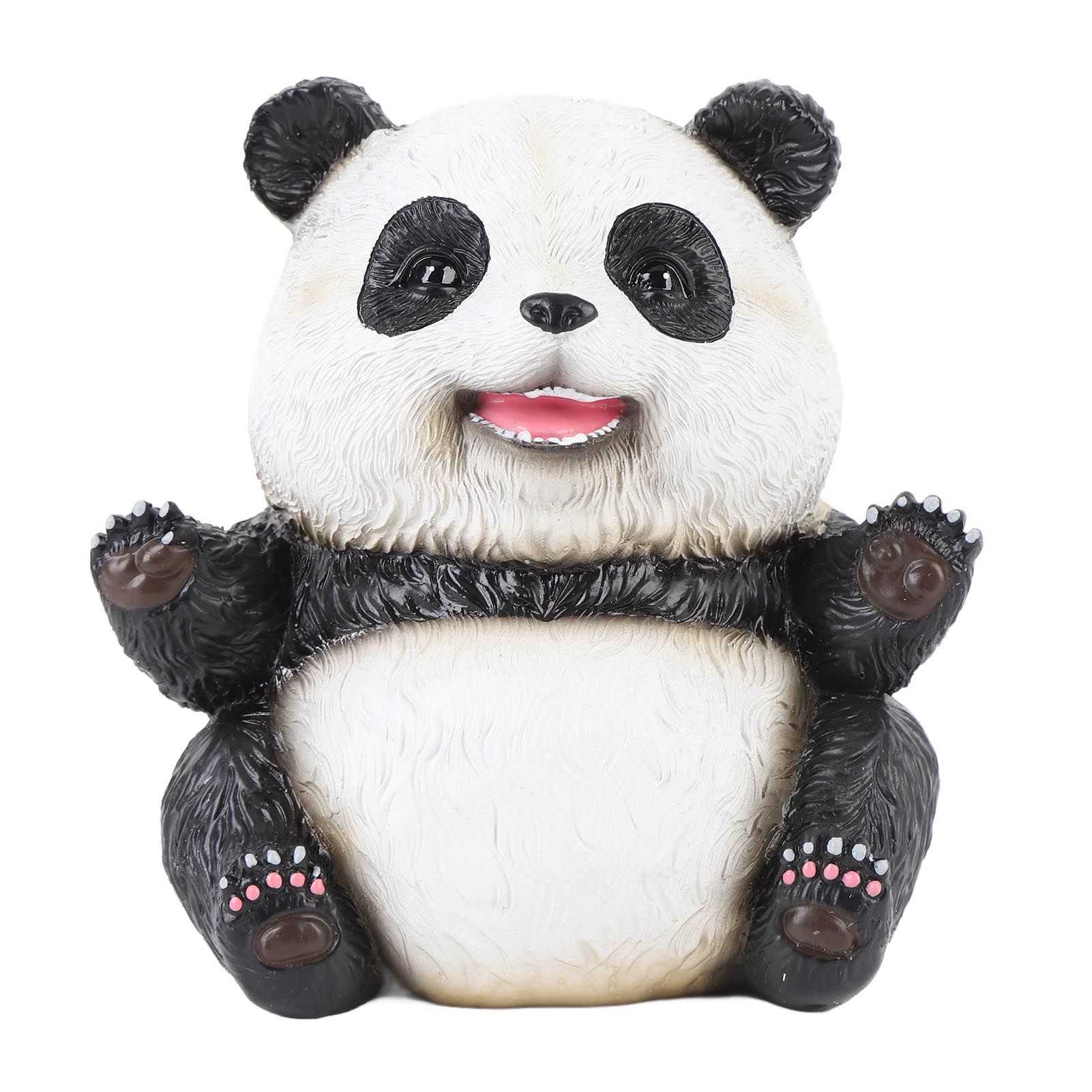 Panda Figurine Cute Lifelike Sturdy Resin Panda Animal Figure Ornament for view 3