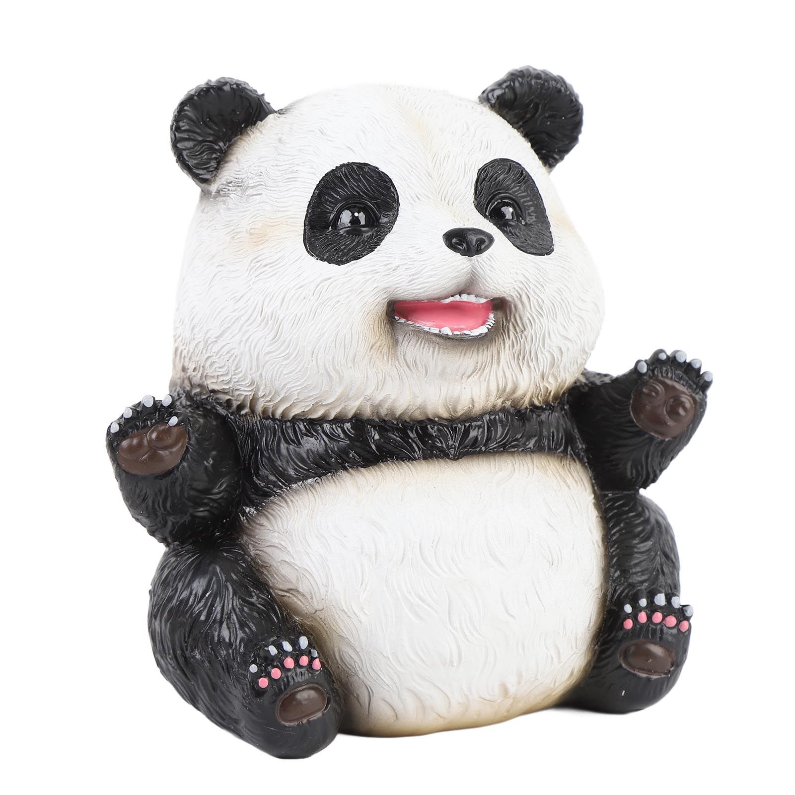 Panda Figurine Cute Lifelike Sturdy Resin Panda Animal Figure Ornament for view 4