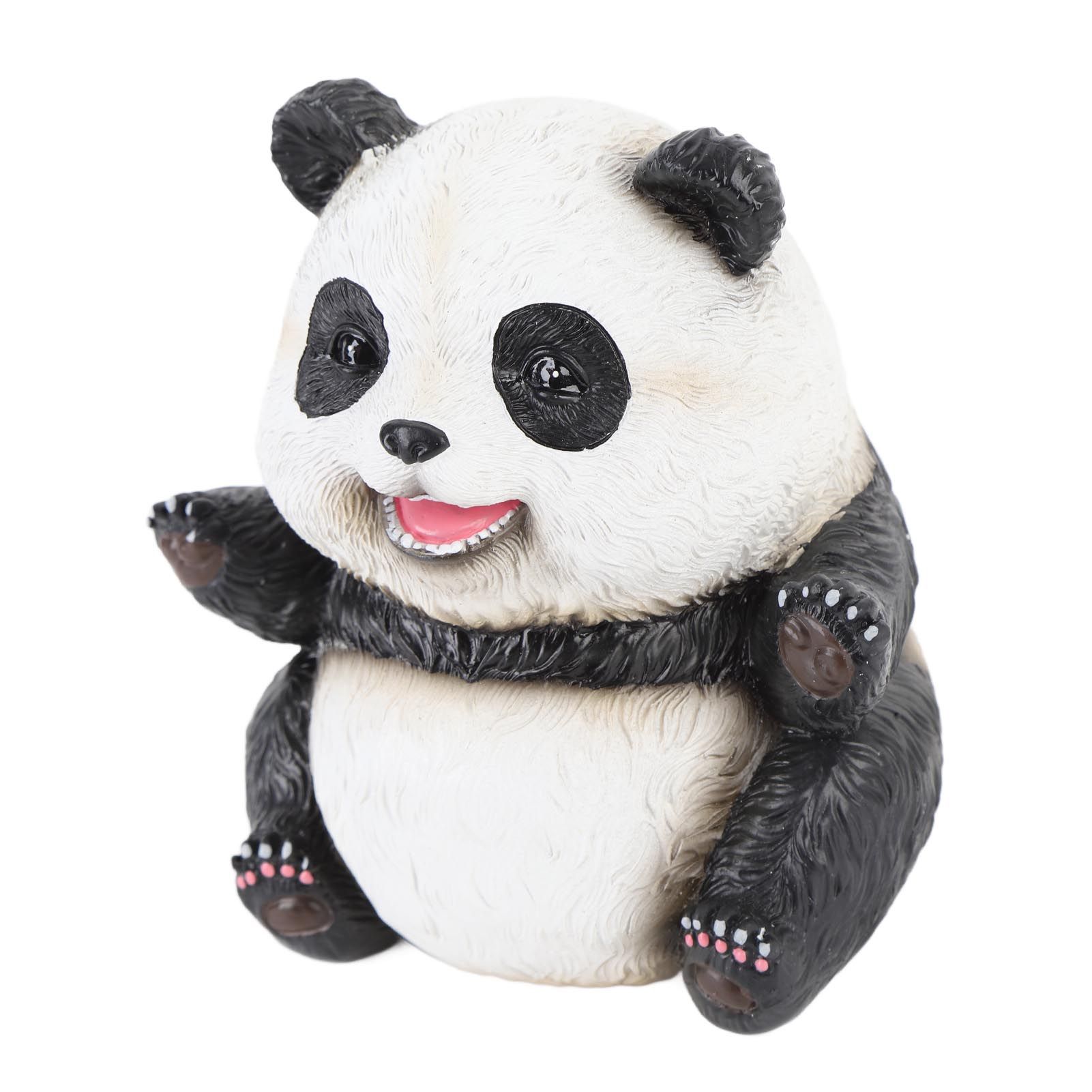 Panda Figurine Cute Lifelike Sturdy Resin Panda Animal Figure Ornament for view 6
