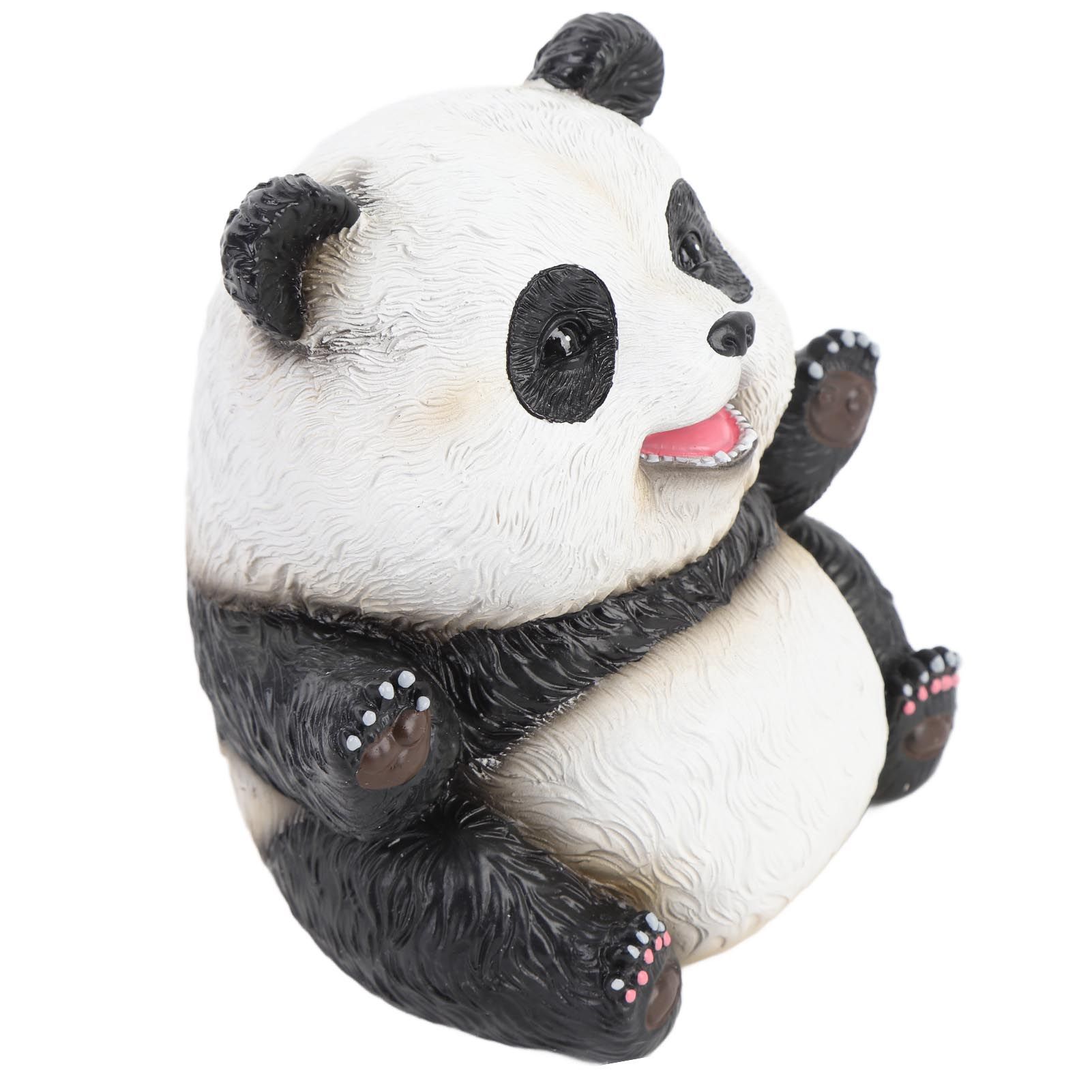 Panda Figurine Cute Lifelike Sturdy Resin Panda Animal Figure Ornament for view 8