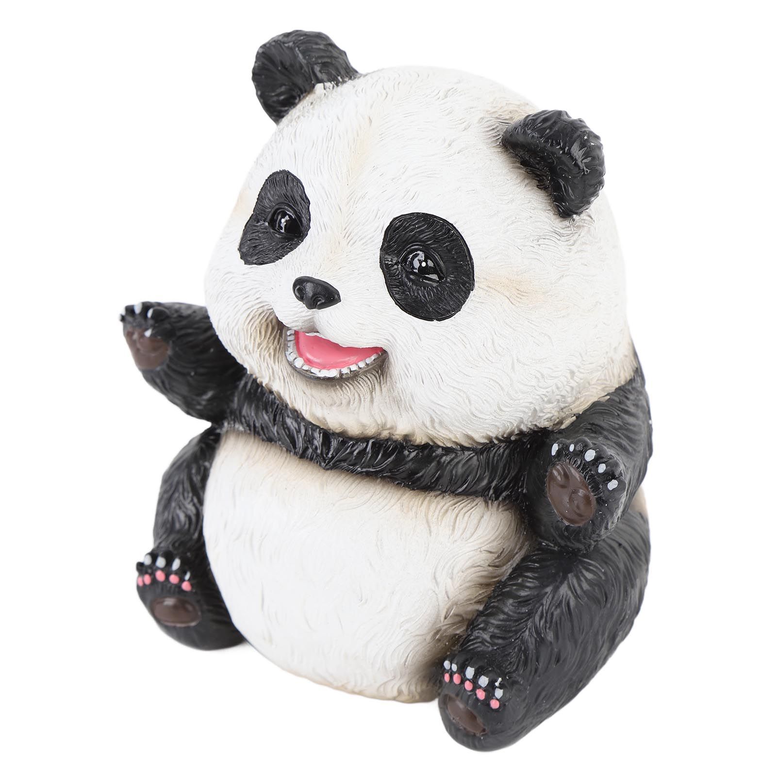 Panda Figurine Cute Lifelike Sturdy Resin Panda Animal Figure Ornament for view 9