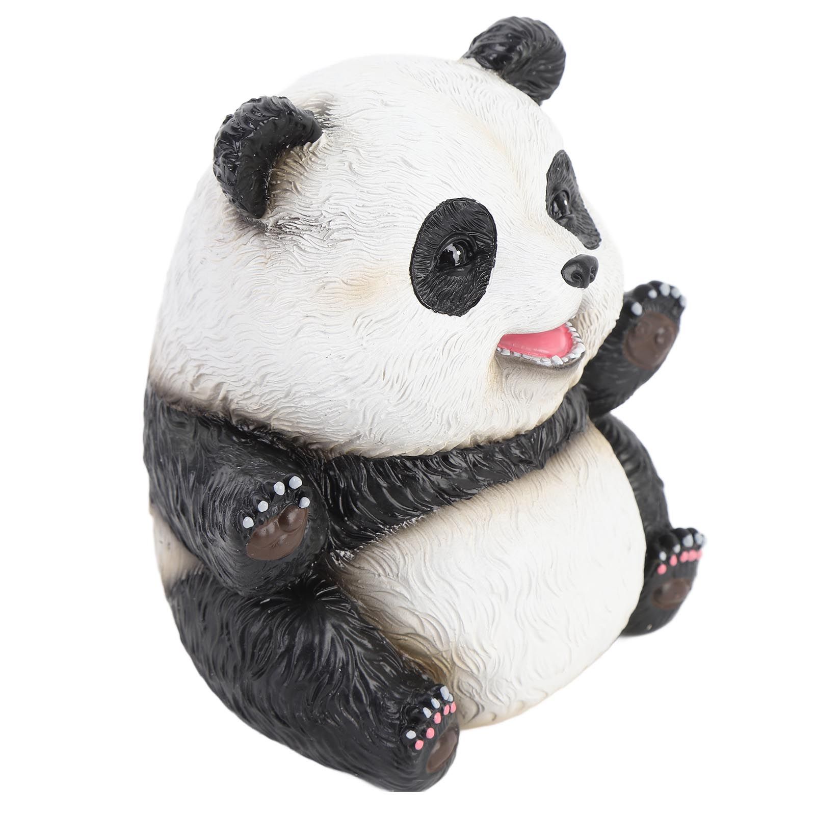 Panda Figurine Cute Lifelike Sturdy Resin Panda Animal Figure Ornament for view 10