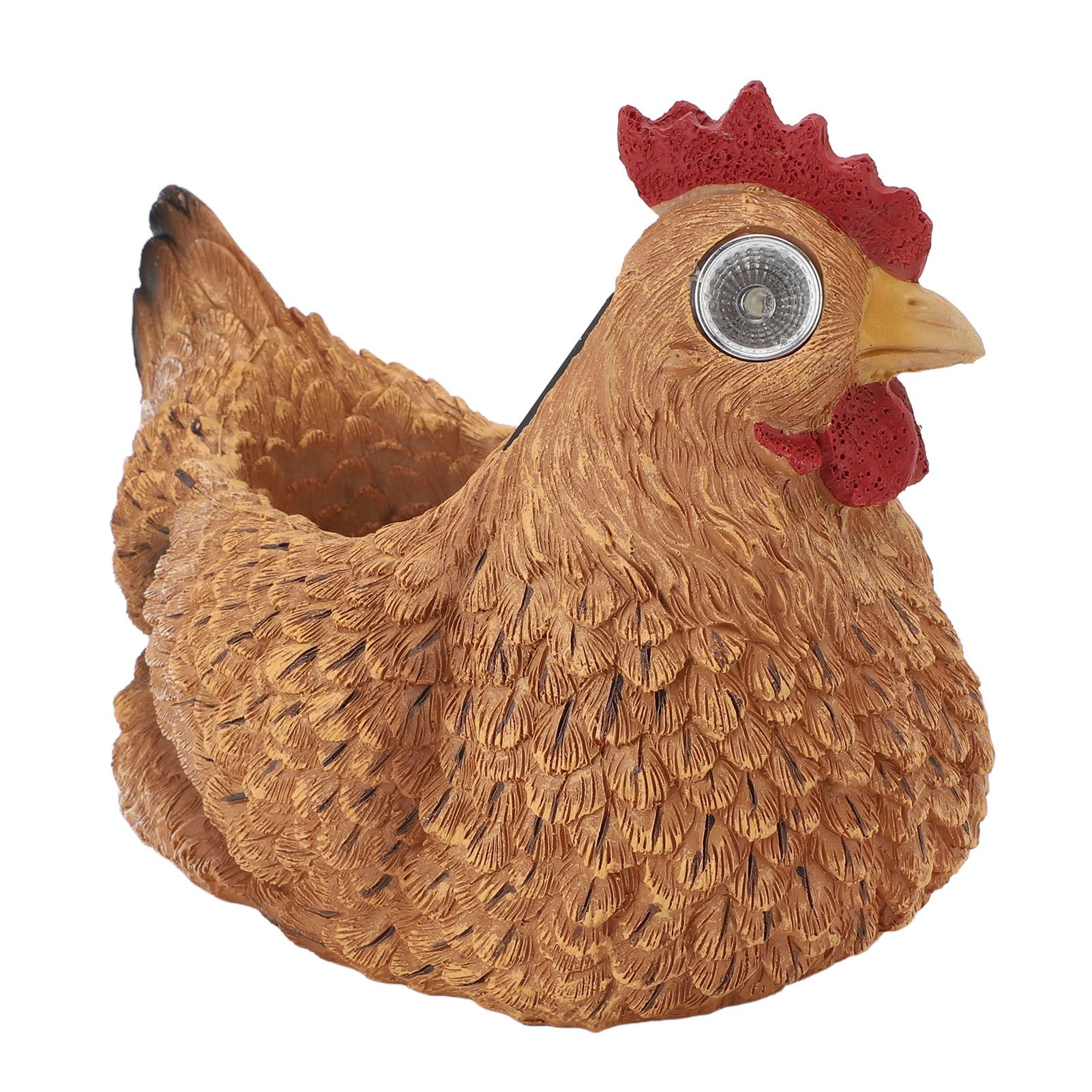 Flower Pot Hen Shape Resin Succulent Pot with Auto Light Sensing Solar Light view 3