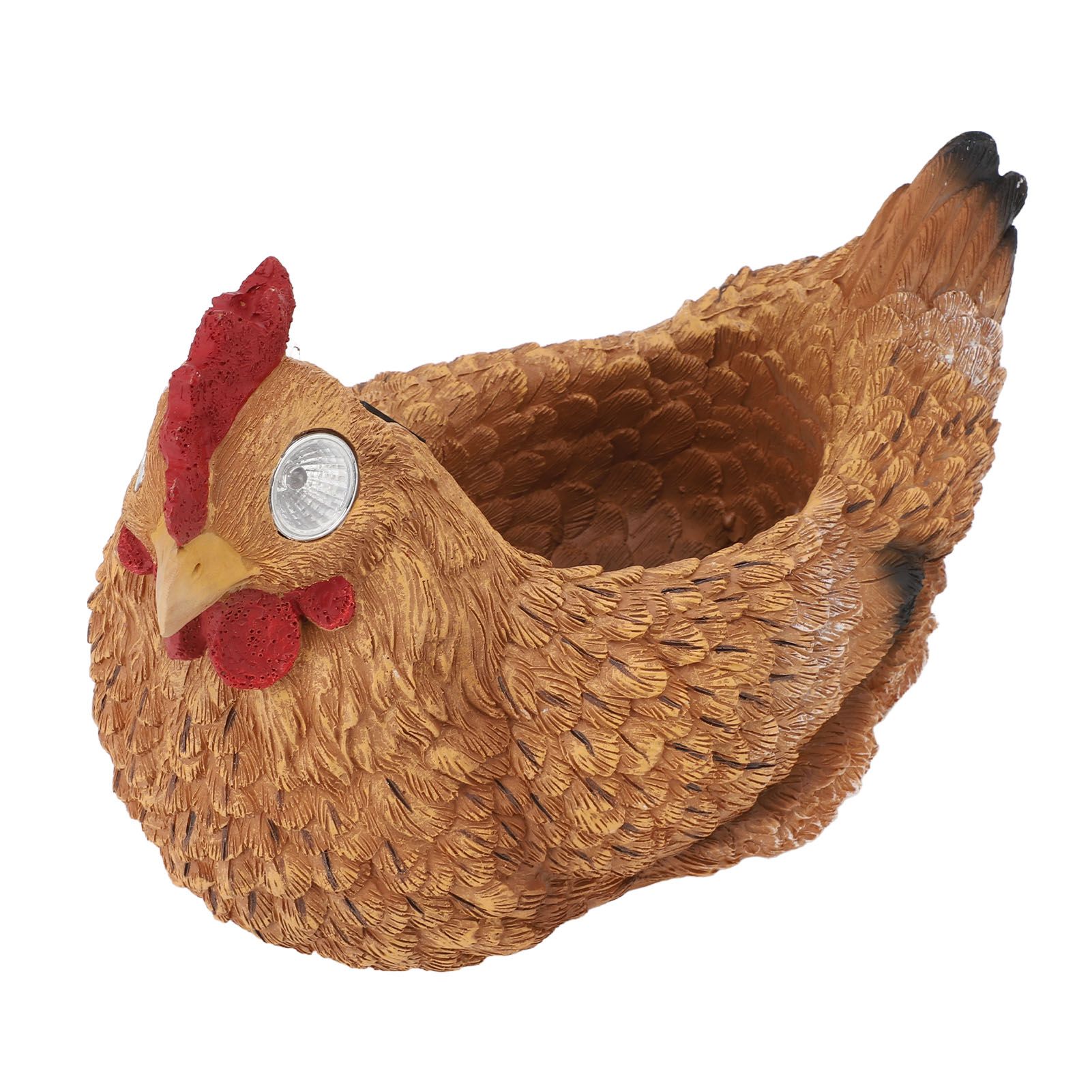 Flower Pot Hen Shape Resin Succulent Pot with Auto Light Sensing Solar Light view 8