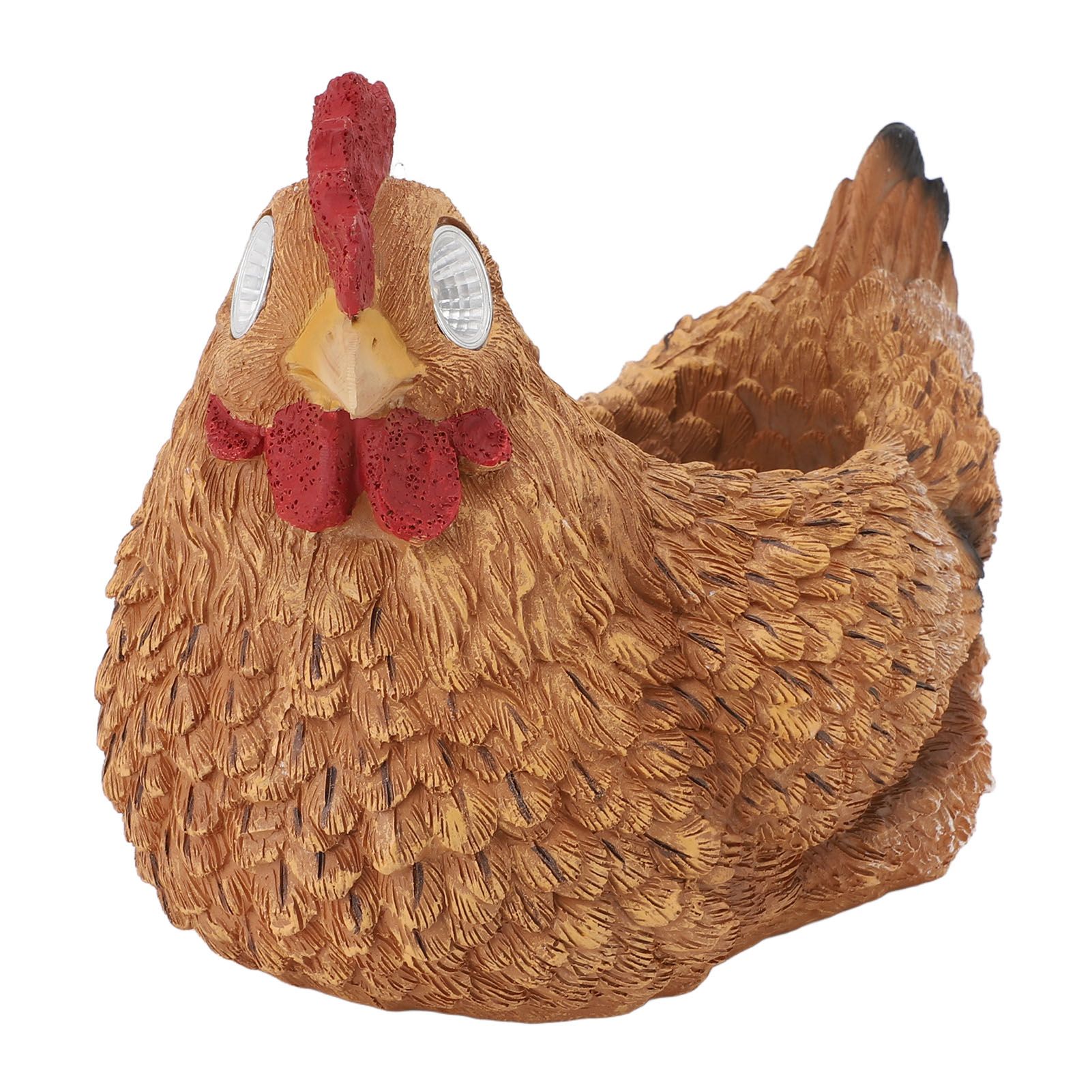 Flower Pot Hen Shape Resin Succulent Pot with Auto Light Sensing Solar Light view 11
