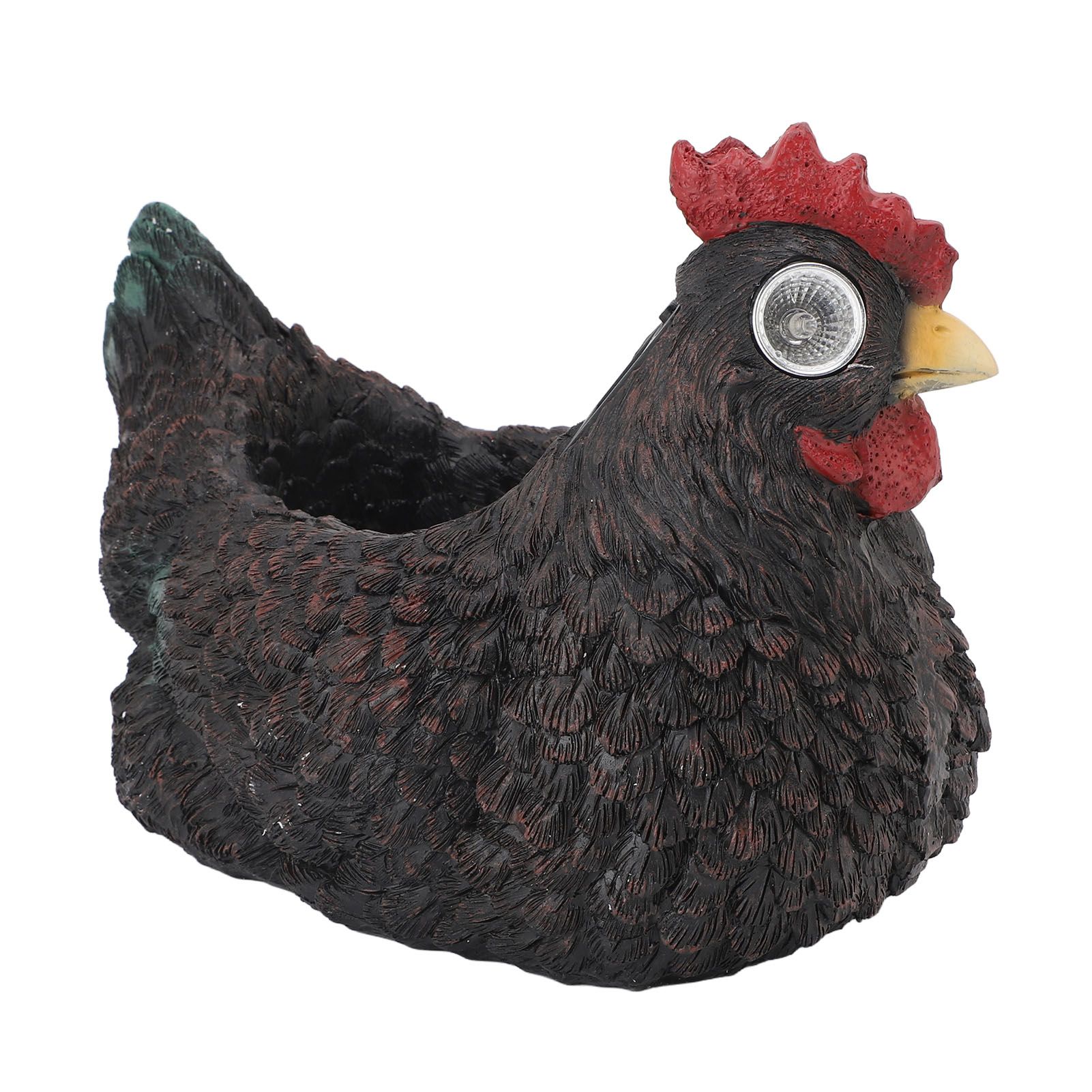 Flower Pot Hen Shape Resin Succulent Pot with Auto Light Sensing Solar Light view 3