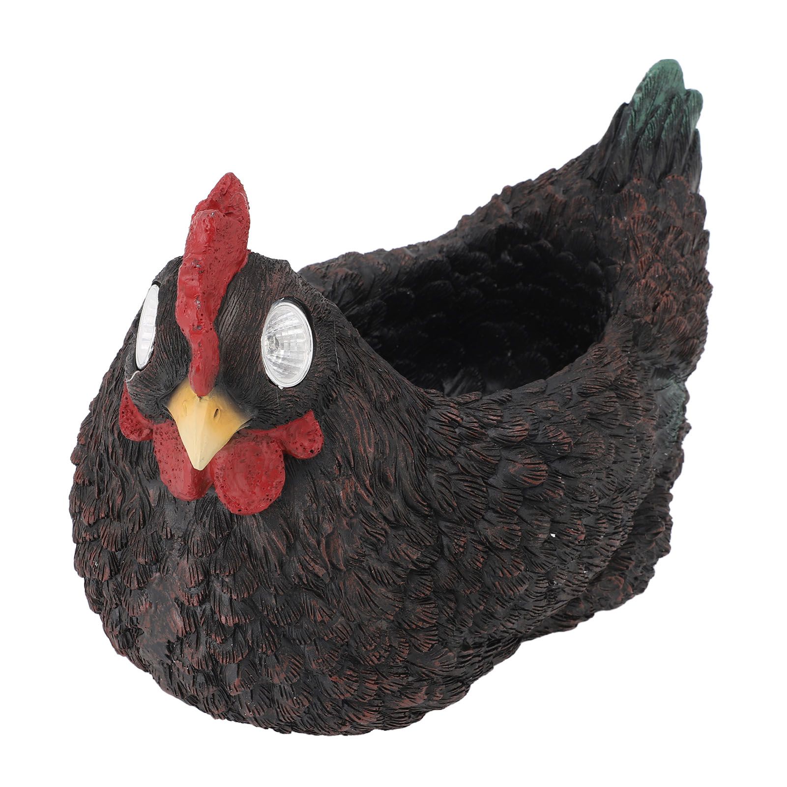 Flower Pot Hen Shape Resin Succulent Pot with Auto Light Sensing Solar Light view 9