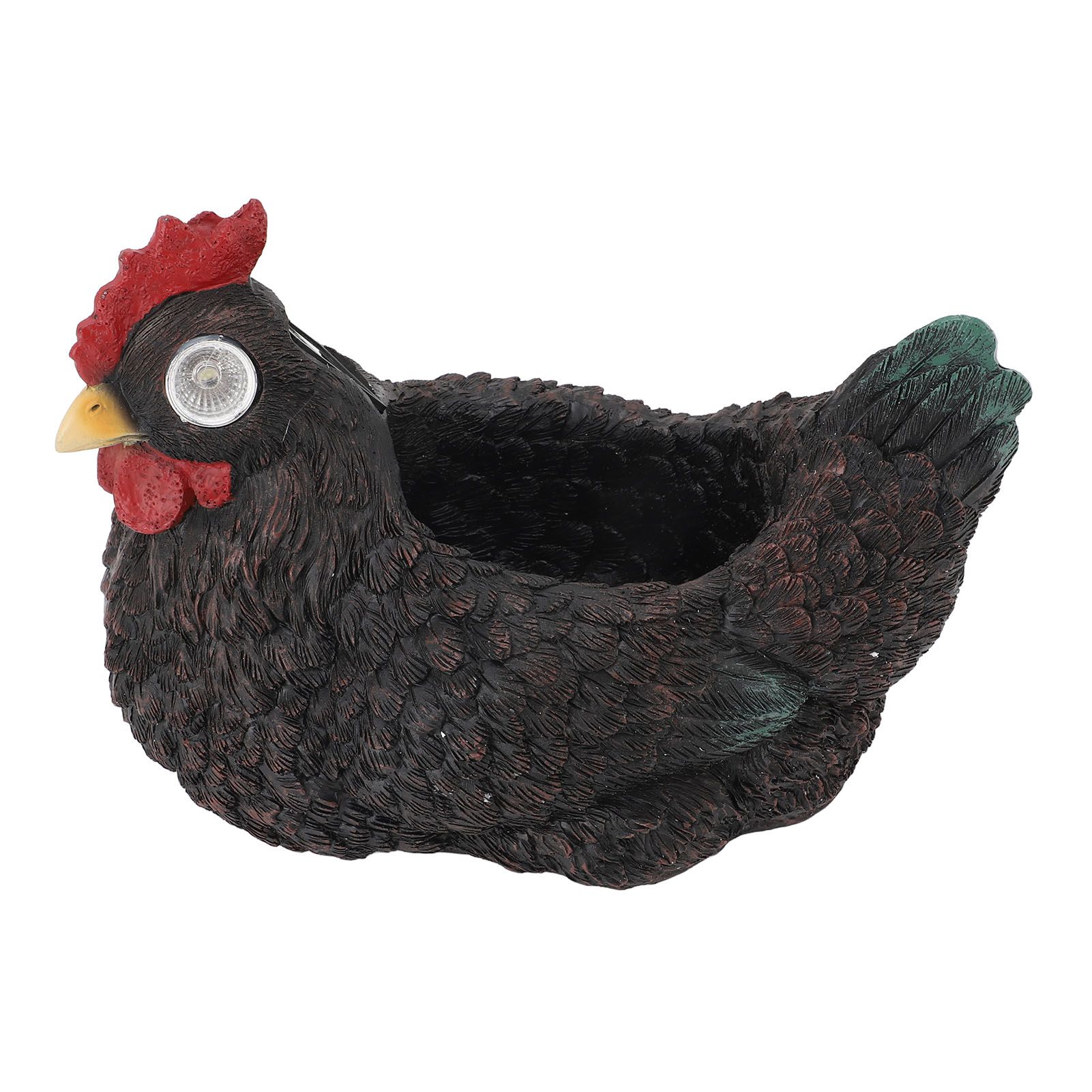 Flower Pot Hen Shape Resin Succulent Pot with Auto Light Sensing Solar Light view 12