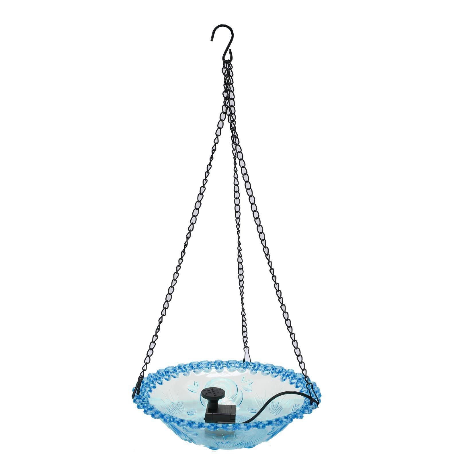 Bird Bath Fountain for Outdoor Plastic Hanging USB Powered Hummingbird Feeder