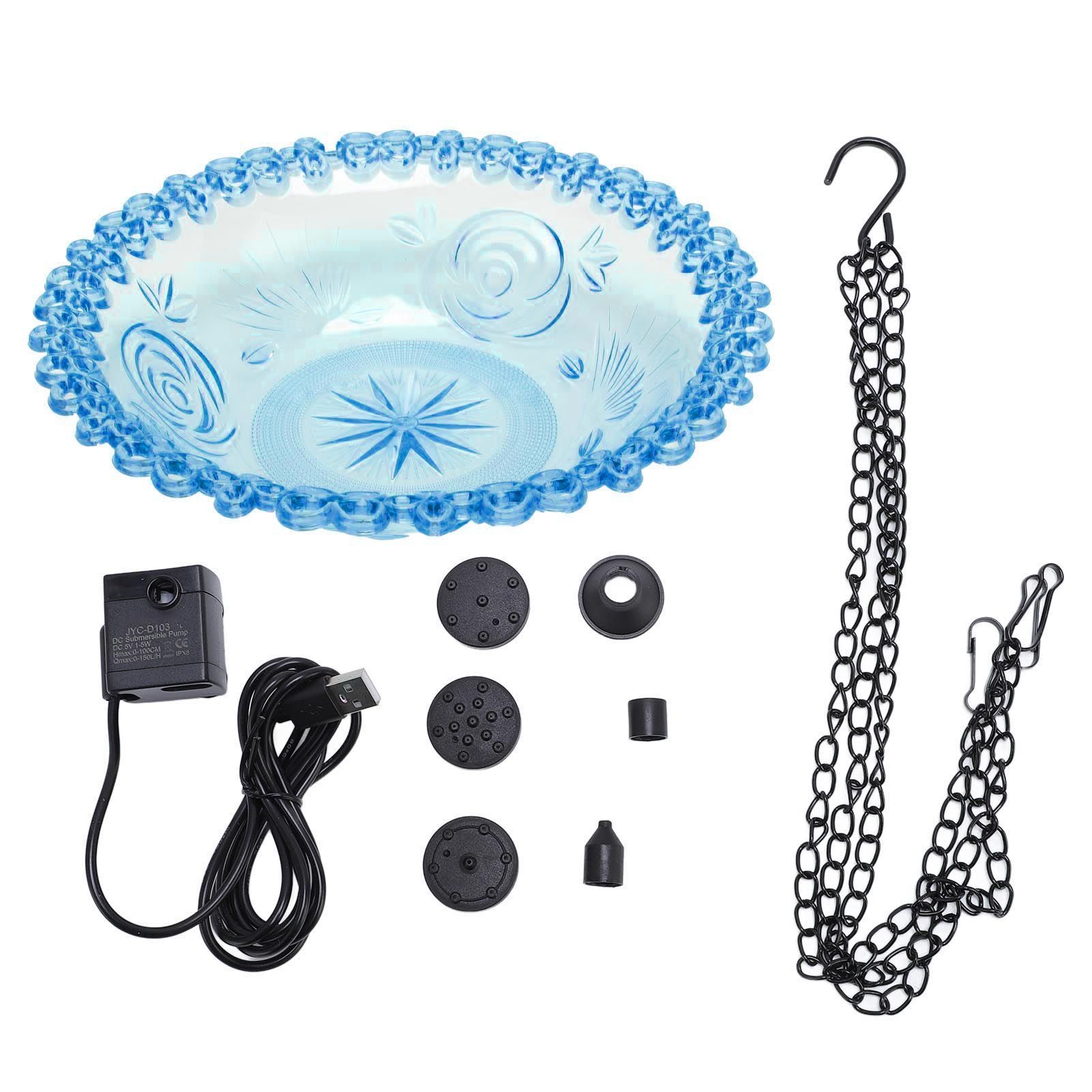 Bird Bath Fountain for Outdoor Plastic Hanging USB Powered Hummingbird Feeder view 3