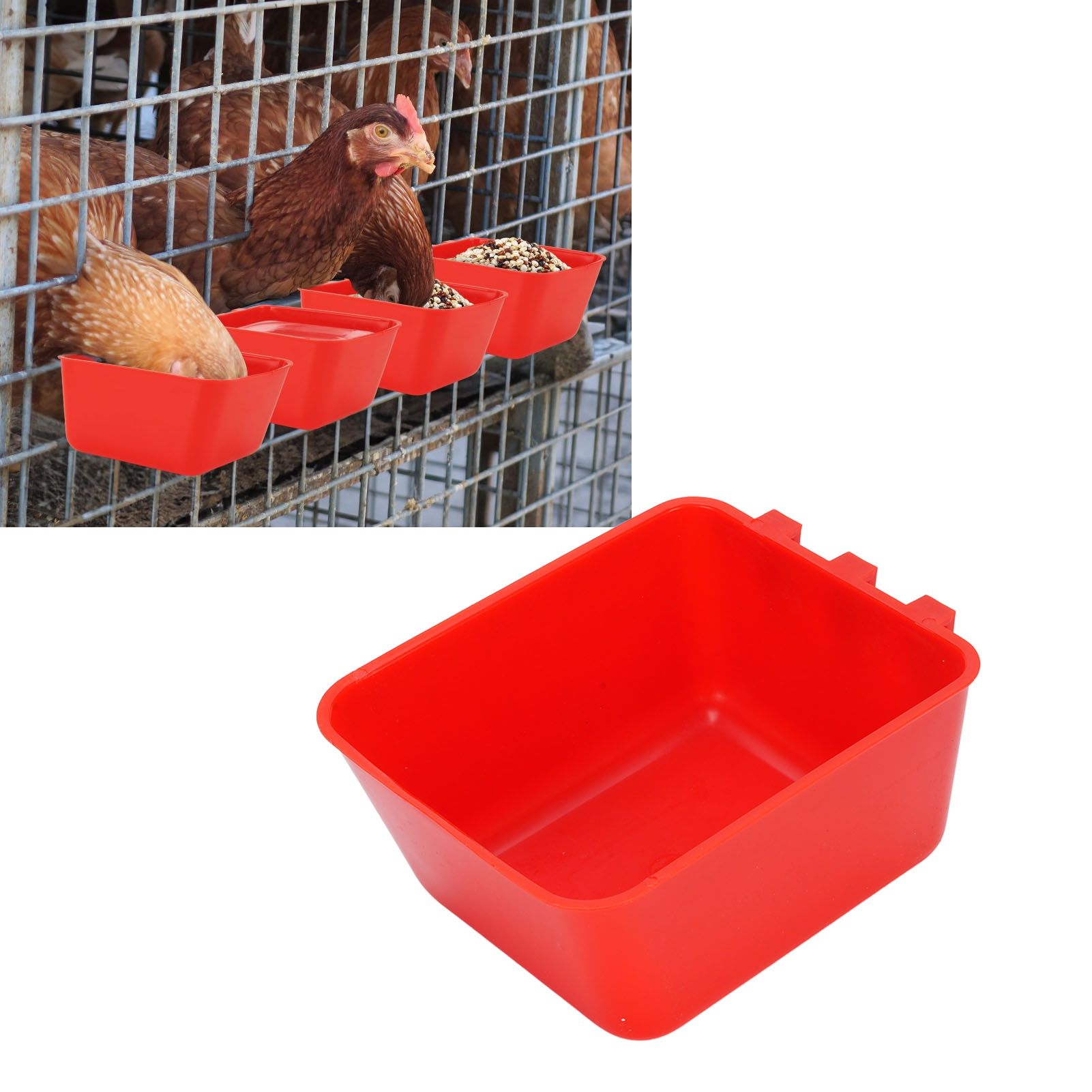 10PCS Hanging Feed Bowls Chicken Cage Feeder Waterer Thickened Feeding view 12