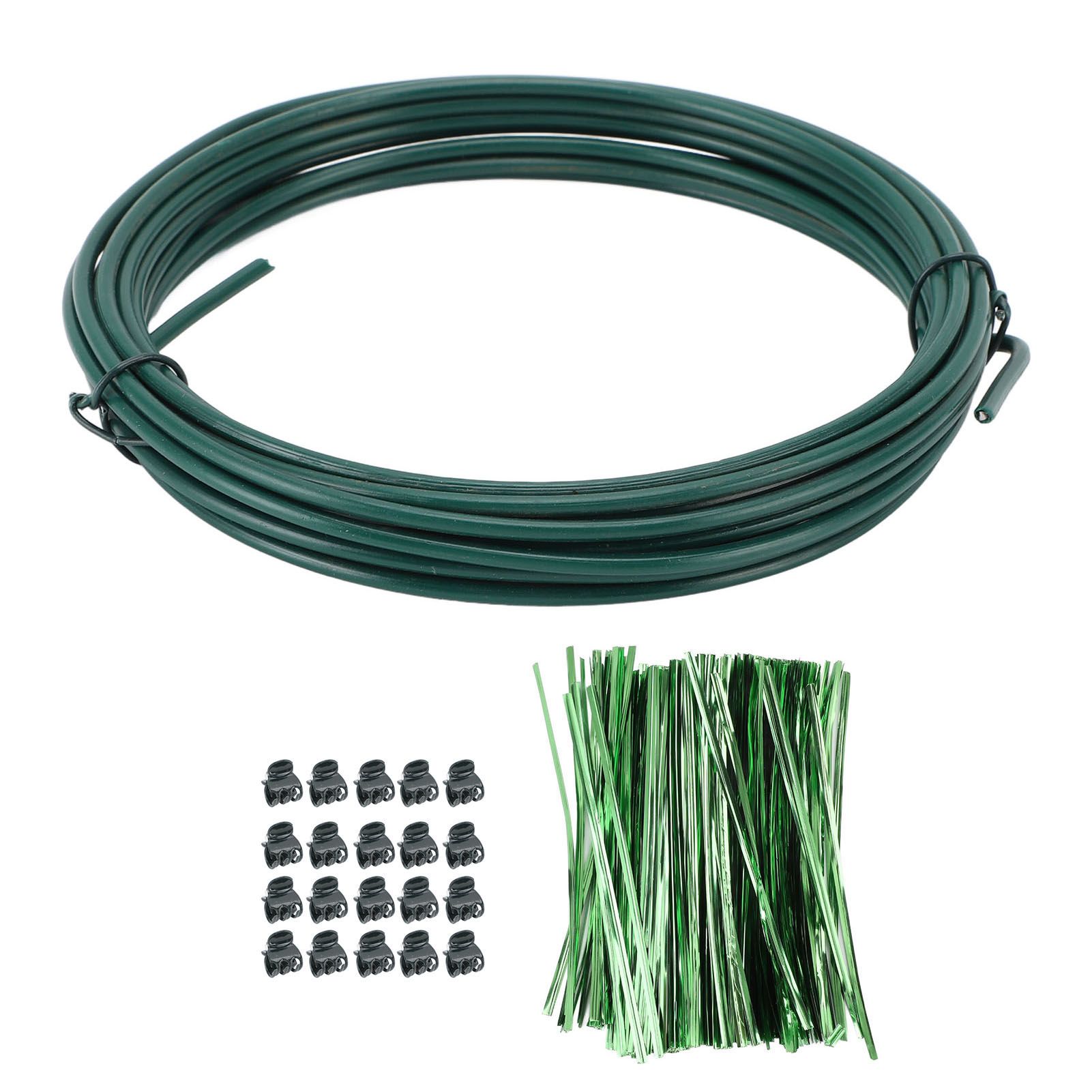 1 Roll 3mm Plant Iron Wires 800pcs Plant Twist Ties 20pcs Clips Bendable view 3