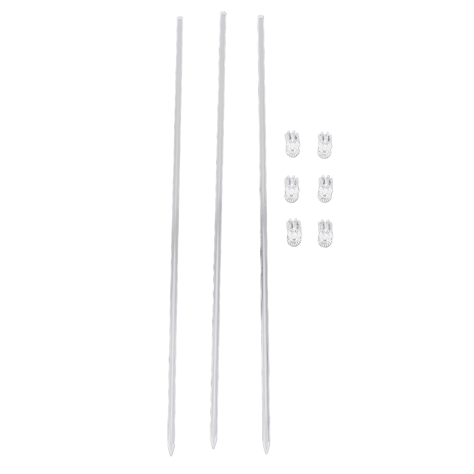 16 Pcs 15.6 Inch Acrylic Plant Stakes Clear Flower Support Sticks with 20 Pcs view 4