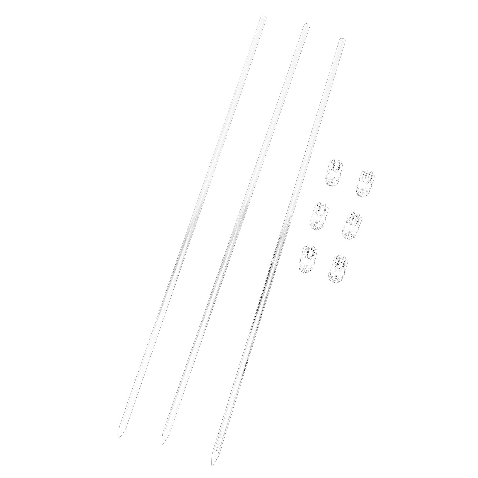 16 Pcs 15.6 Inch Acrylic Plant Stakes Clear Flower Support Sticks with 20 Pcs view 5