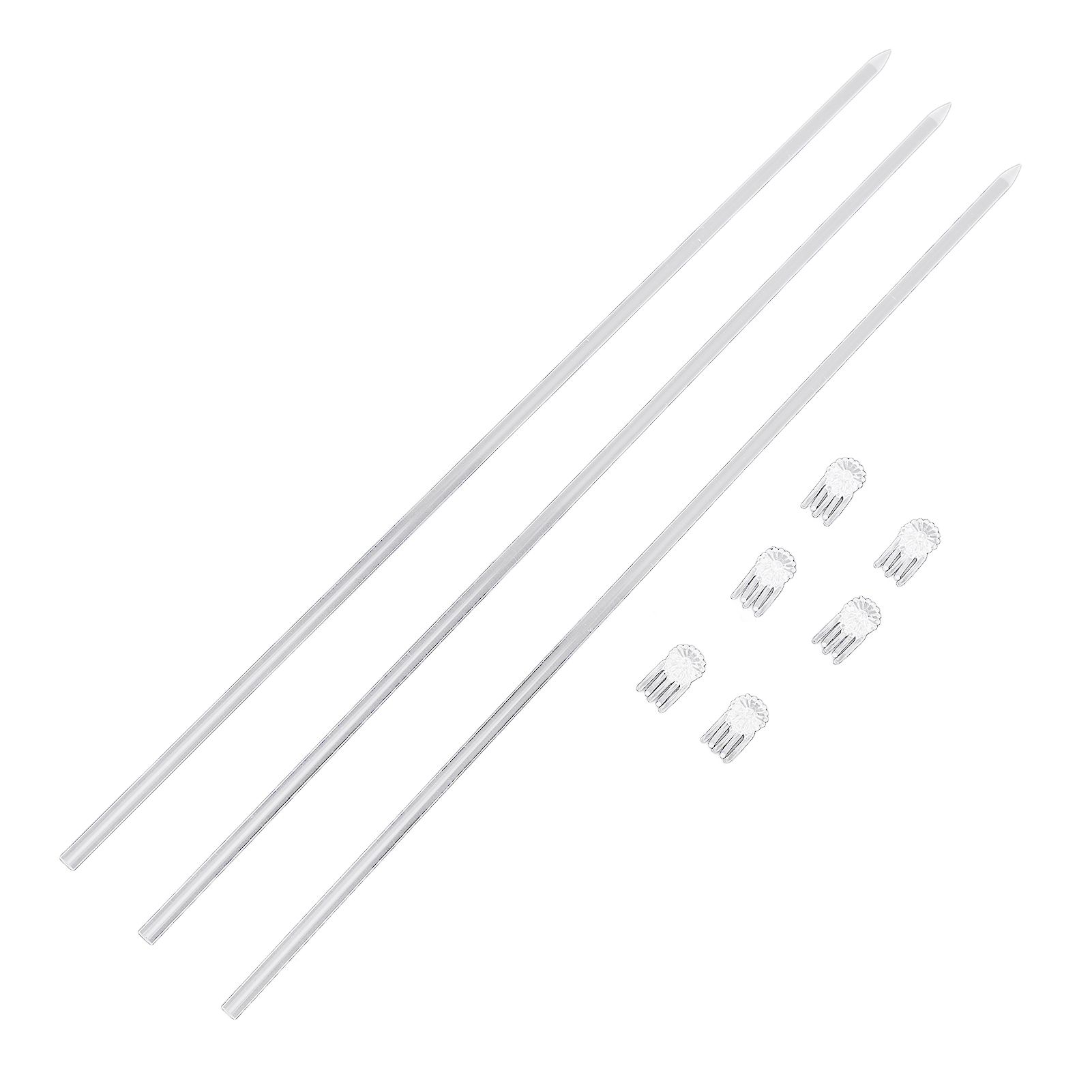 16 Pcs 15.6 Inch Acrylic Plant Stakes Clear Flower Support Sticks with 20 Pcs view 6