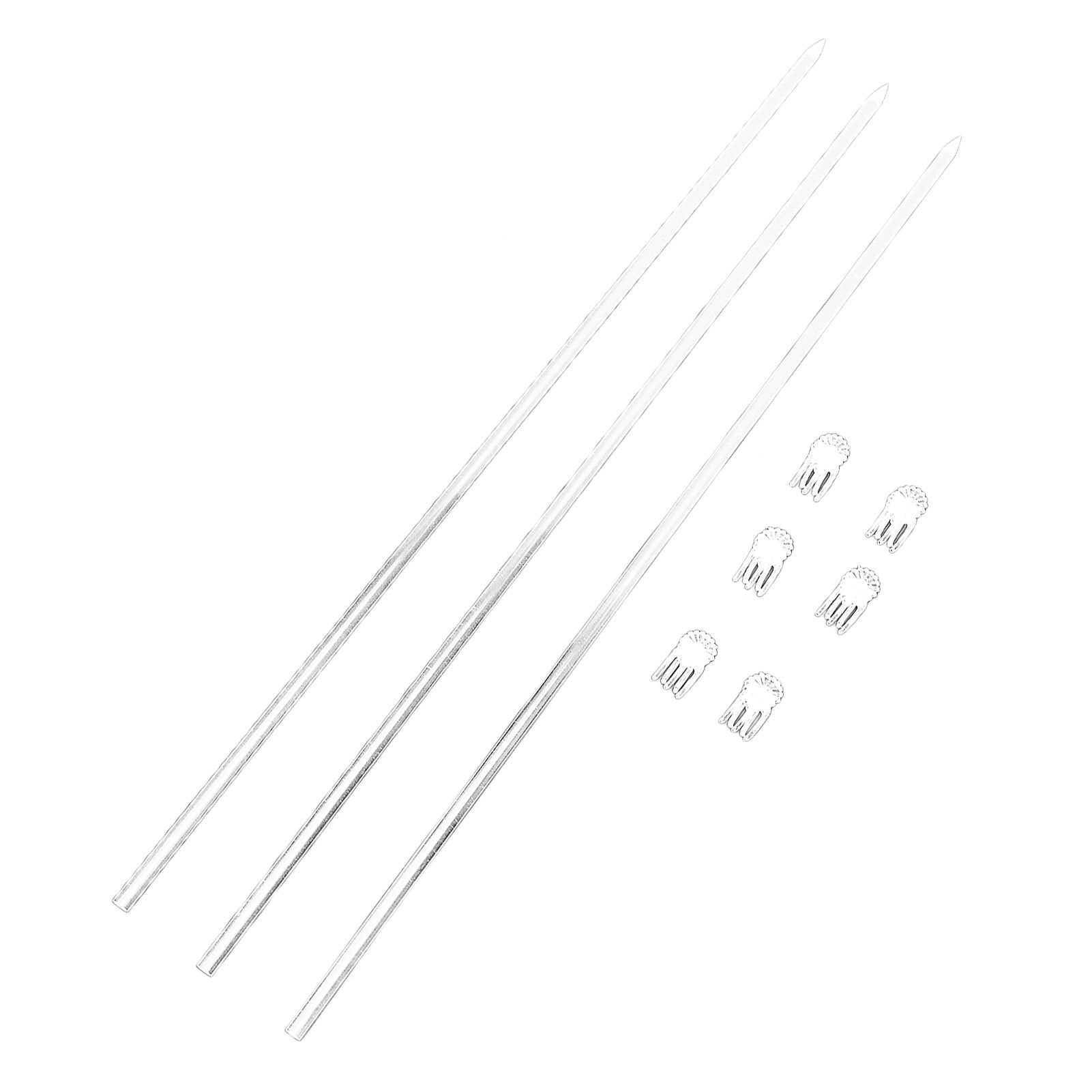 16 Pcs 15.6 Inch Acrylic Plant Stakes Clear Flower Support Sticks with 20 Pcs view 7