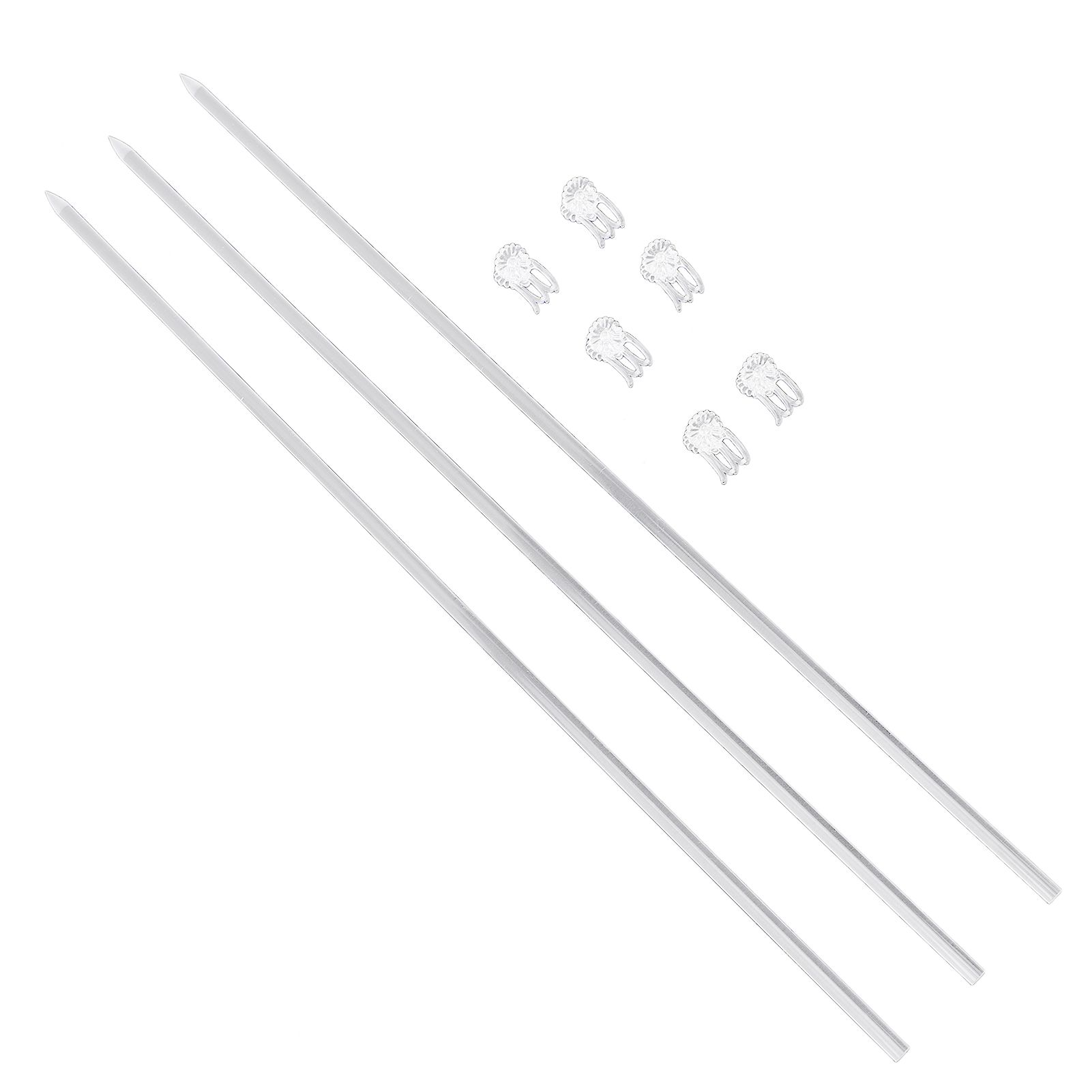 16 Pcs 15.6 Inch Acrylic Plant Stakes Clear Flower Support Sticks with 20 Pcs view 8